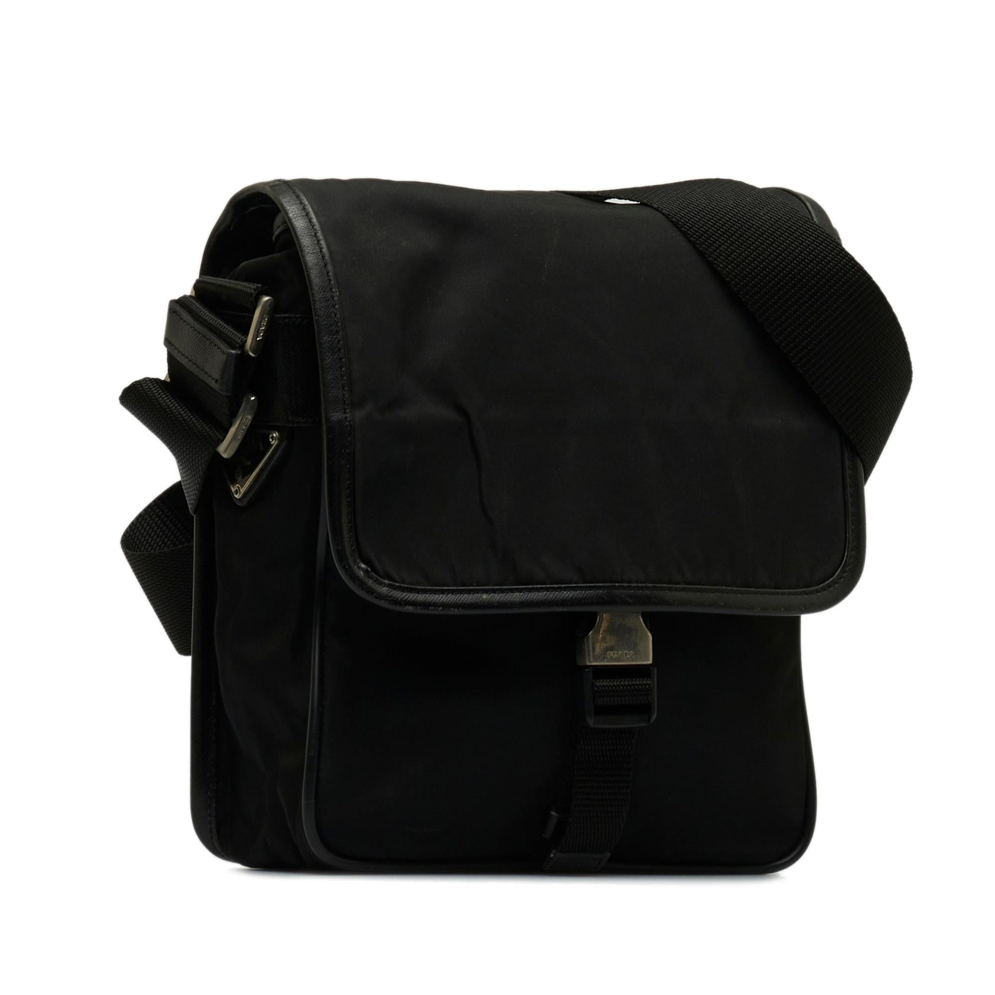 Prada Tessuto Buckle Messenger Bag Crossbody Bag