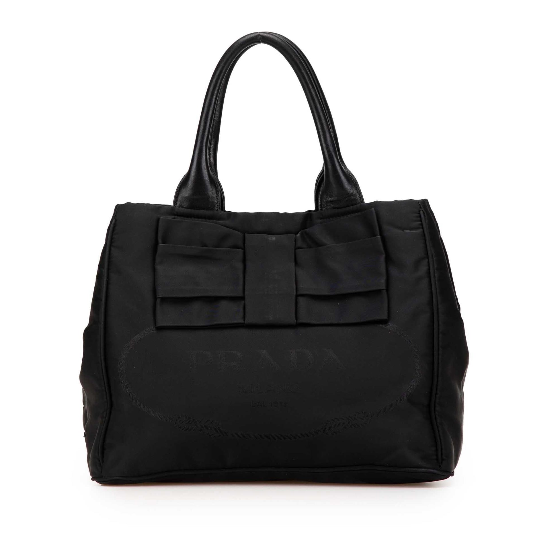 Prada Tessuto Canapa Bow Satchel Logo Satchel Bag Bow Satchel 1