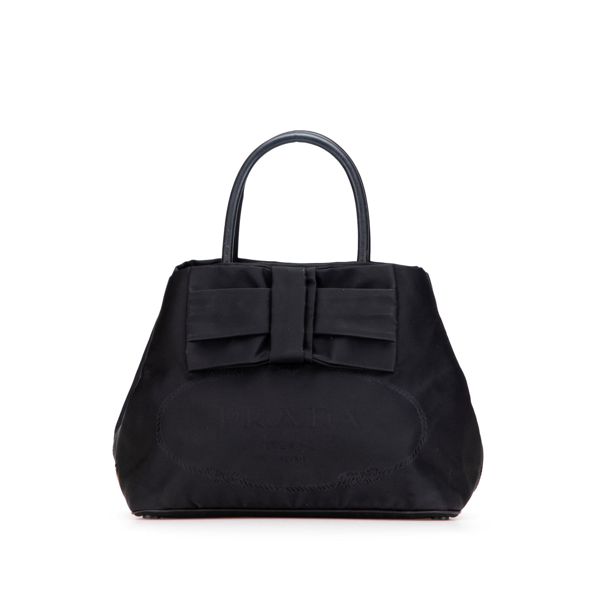 Prada Tessuto Canapa Bow Satchel Logo Satchel Bag Bow Satchel 2