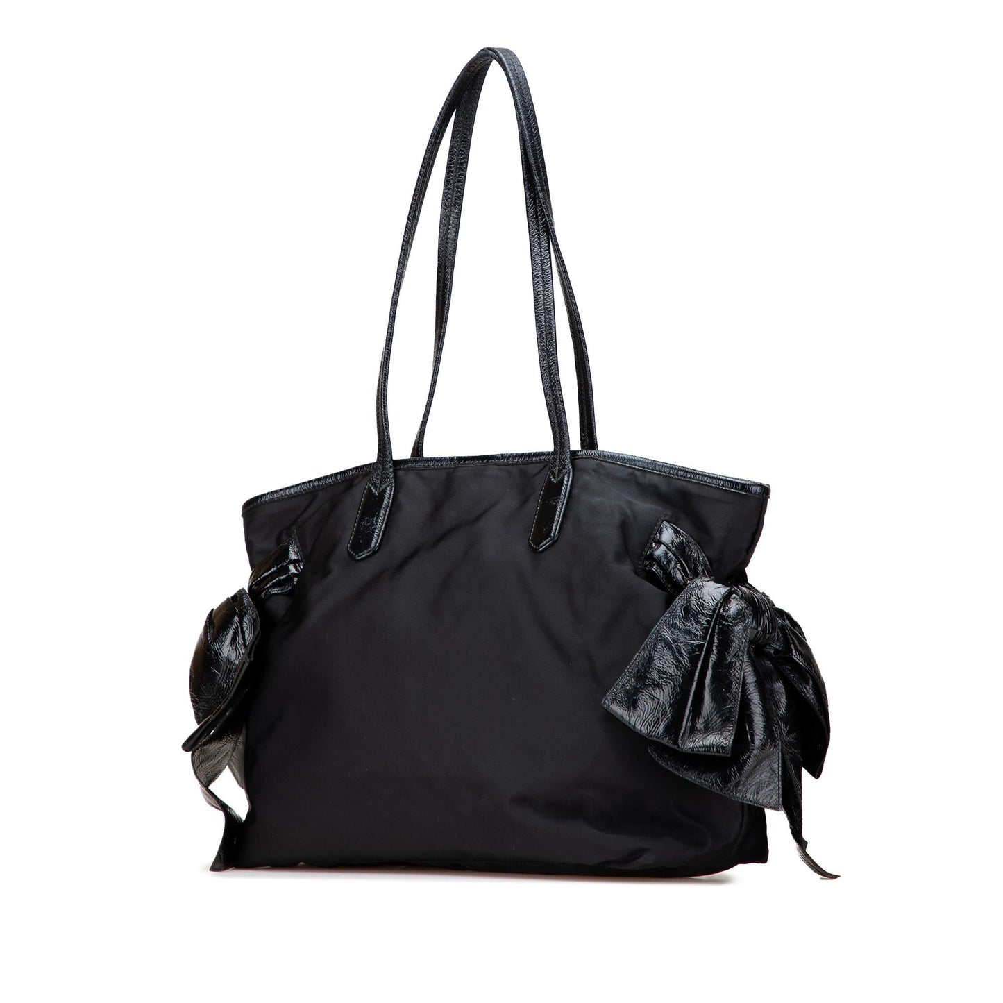 Prada Tessuto Canapa Bow Tote Logo Tote Bag Logo Bow Tote