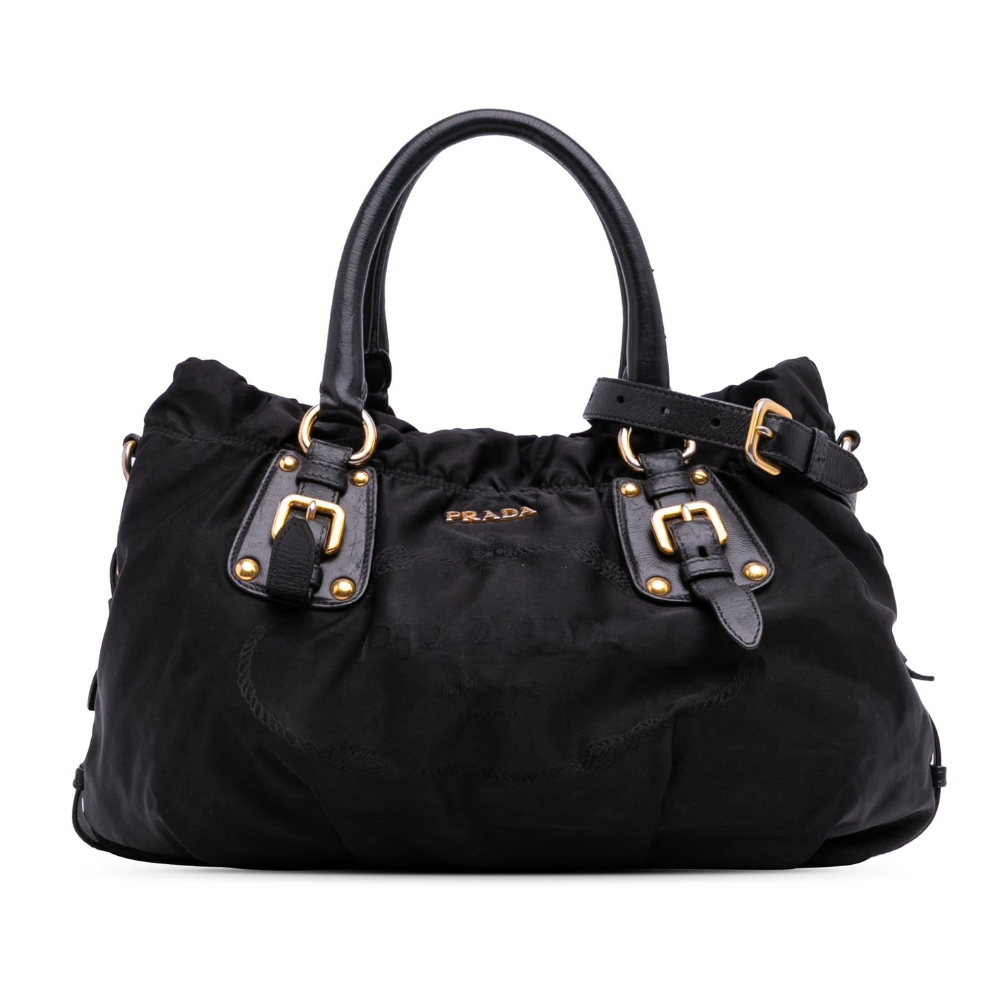 Prada Tessuto Canapa Satchel Logo Satchel Bag
