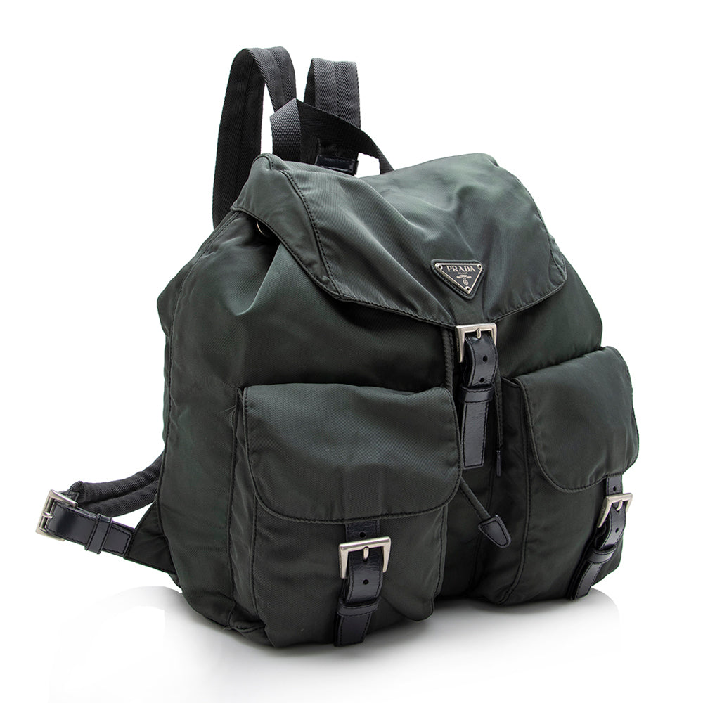 Prada Tessuto Double Pocket Backpack Shf Medium Shoulder Bag