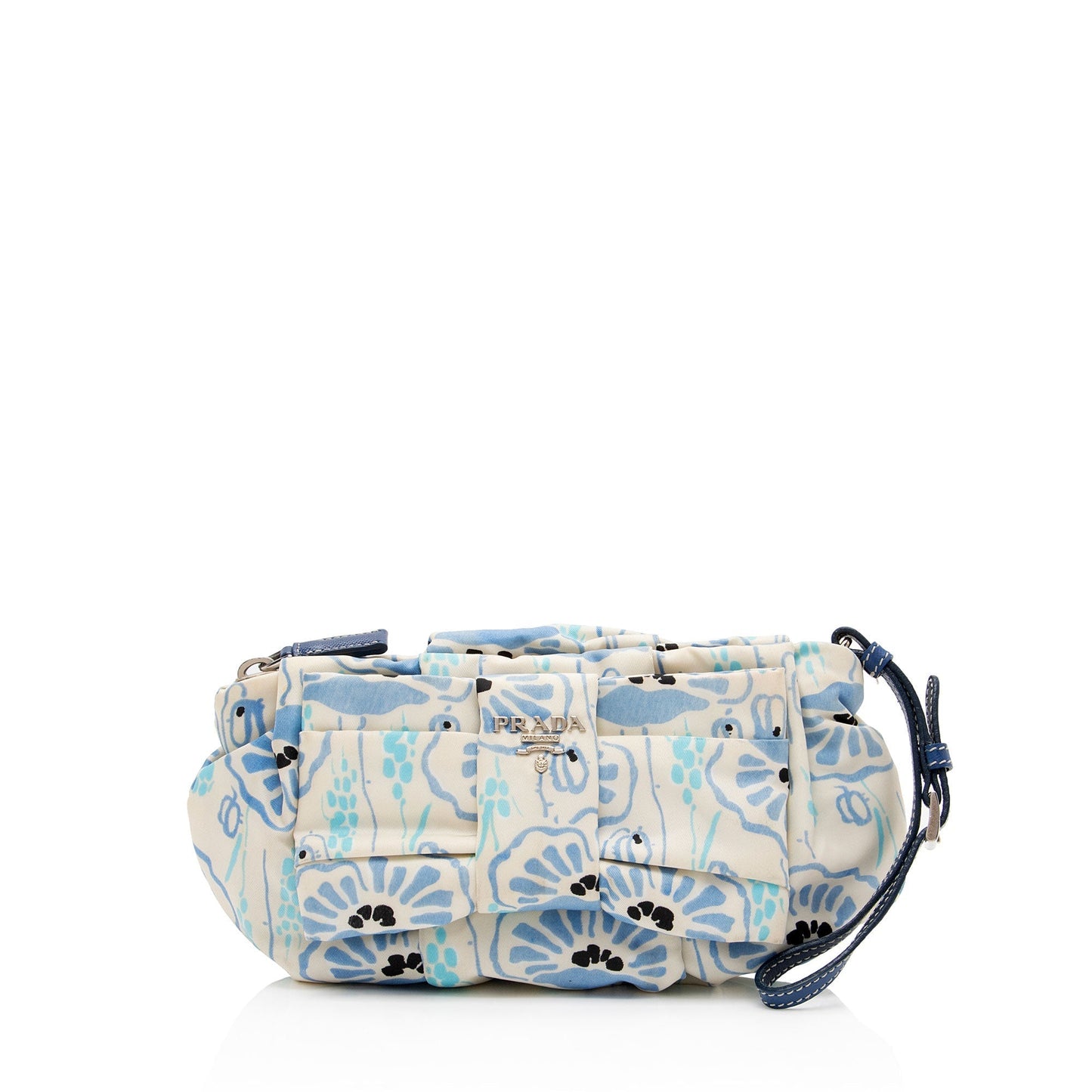 Prada Tessuto Floral Bow Wristlet Shf Ajyhxo Clutch Bag
