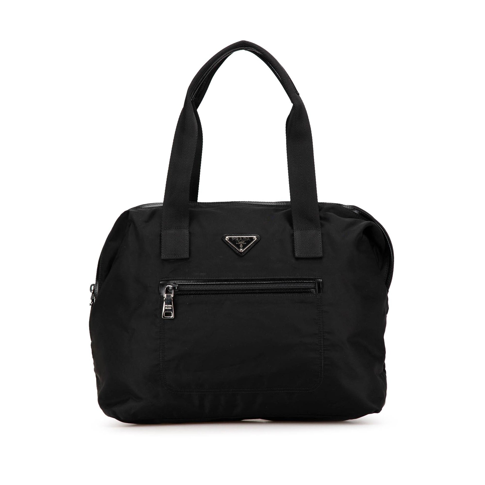Prada Tessuto Front Handbag Zip Satchel Bag
