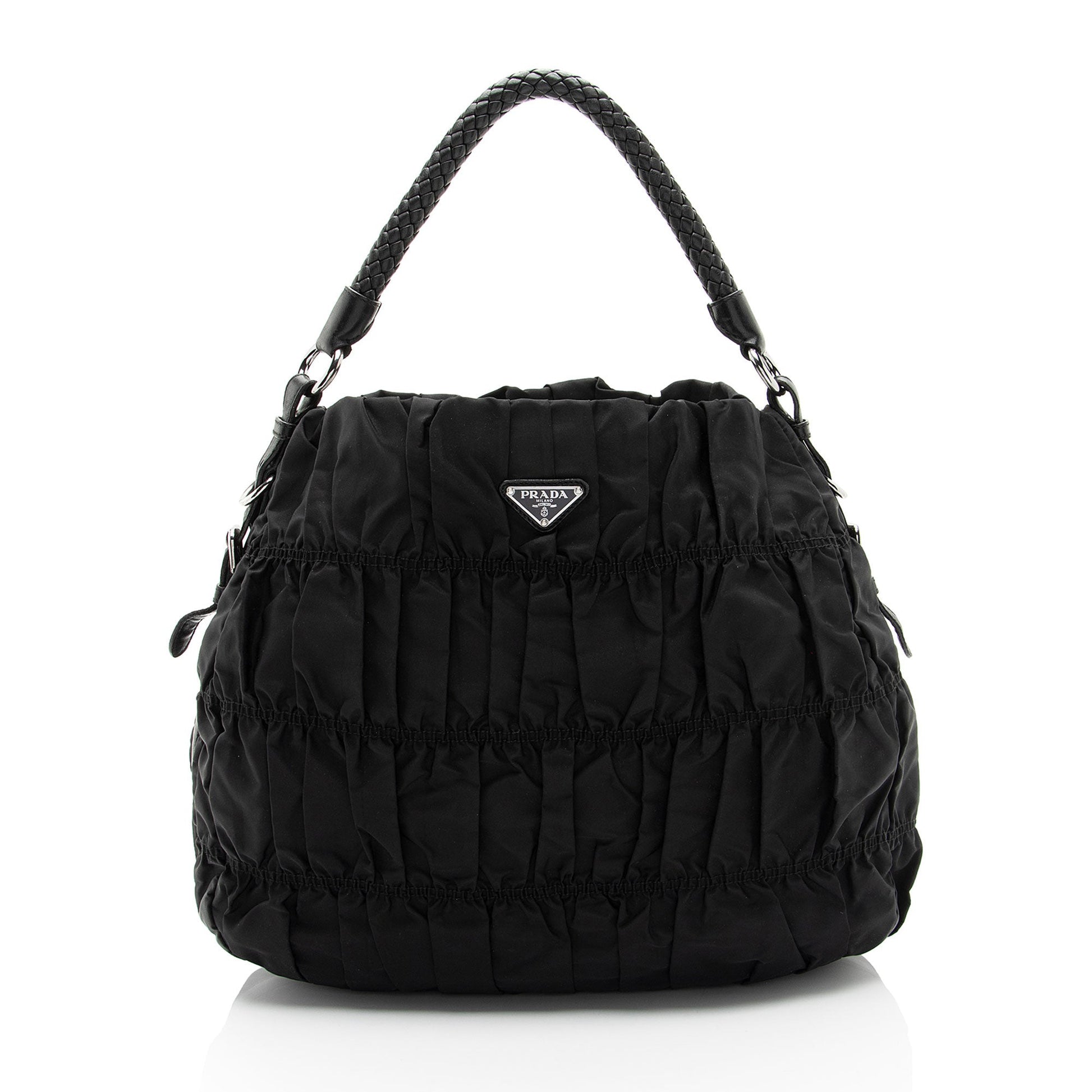 Prada Tessuto Gaufre Braided Hobo Shf Zpaugr Shoulder Bag