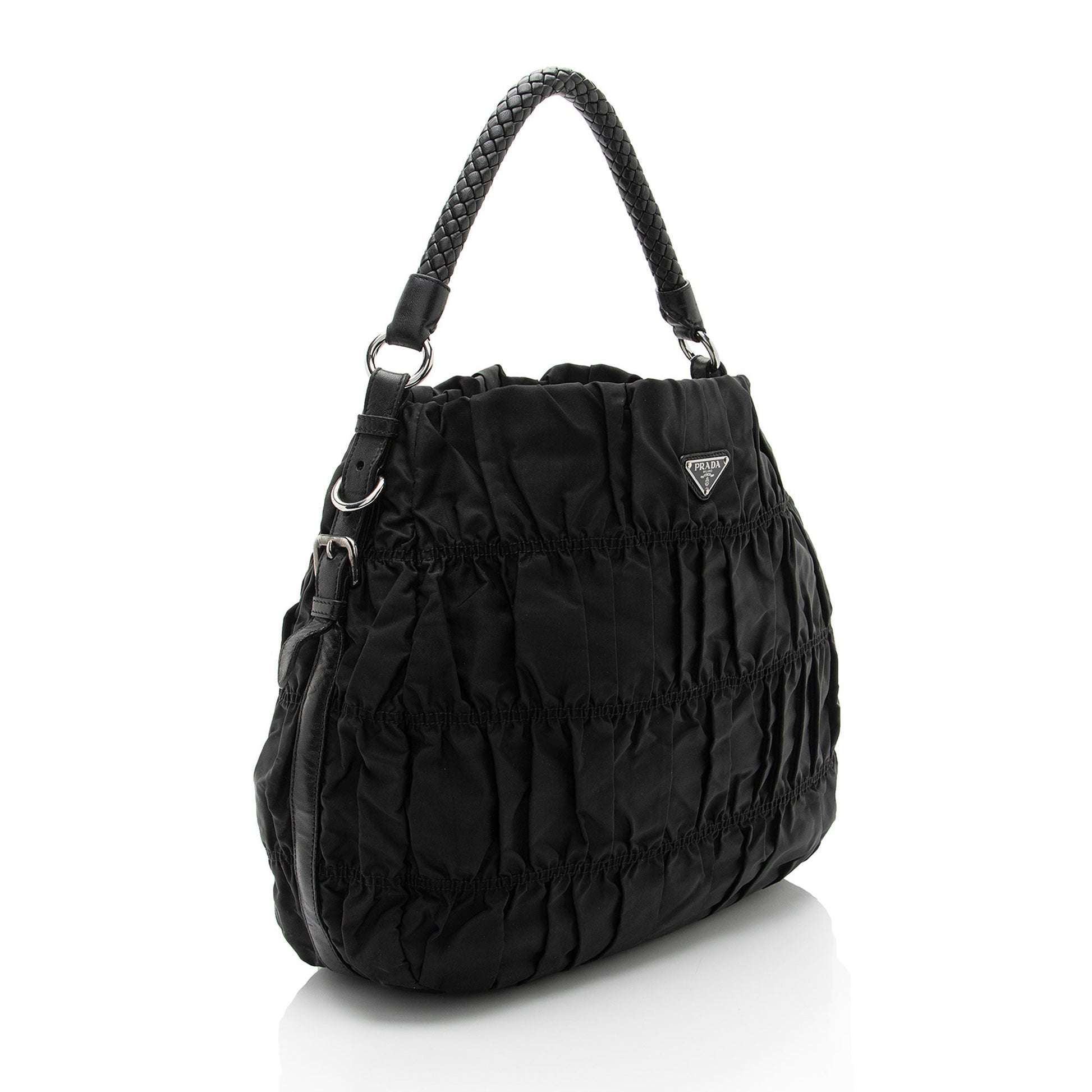 Prada Tessuto Gaufre Braided Hobo Shf Zpaugr Shoulder Bag