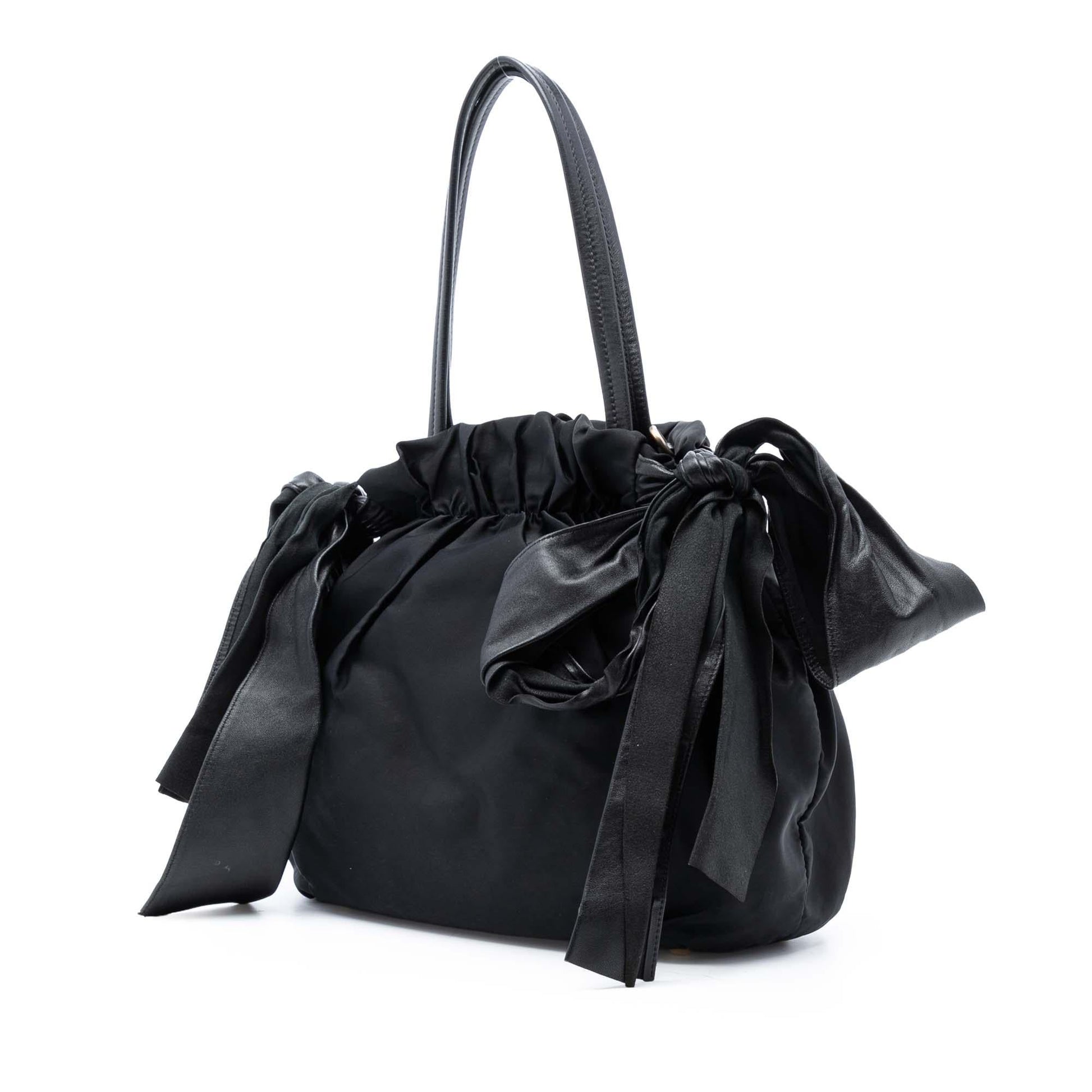 Prada Tessuto Bow Satchel Logo Satchel Bag