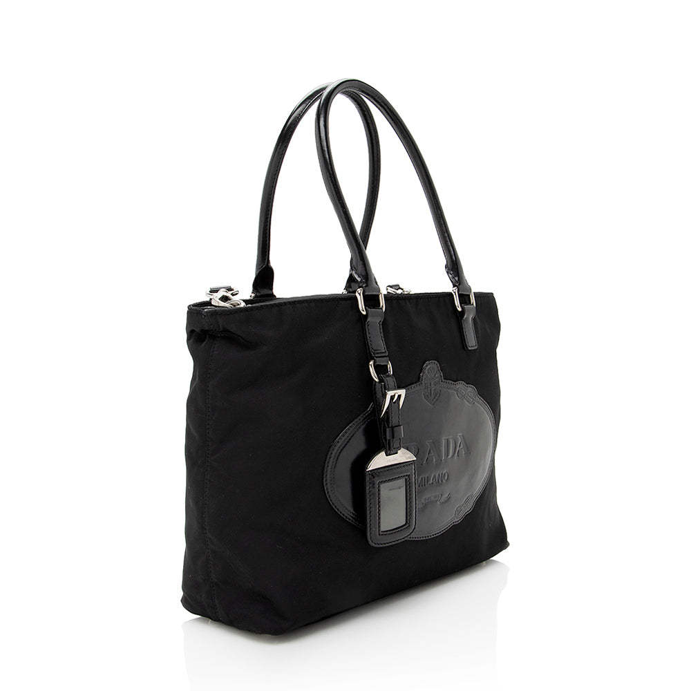 Prada Tessuto Tote Shf Logo Tote Bag
