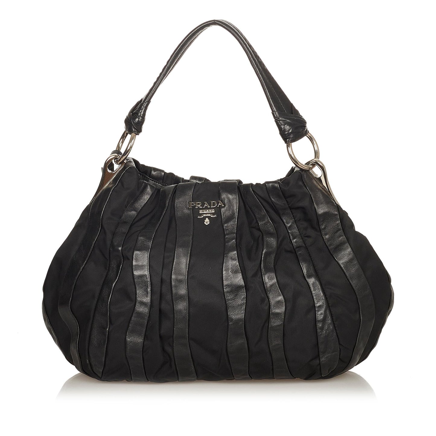 Prada Tessuto Nappa Waves Hobo Bag Shg Shoulder Bag