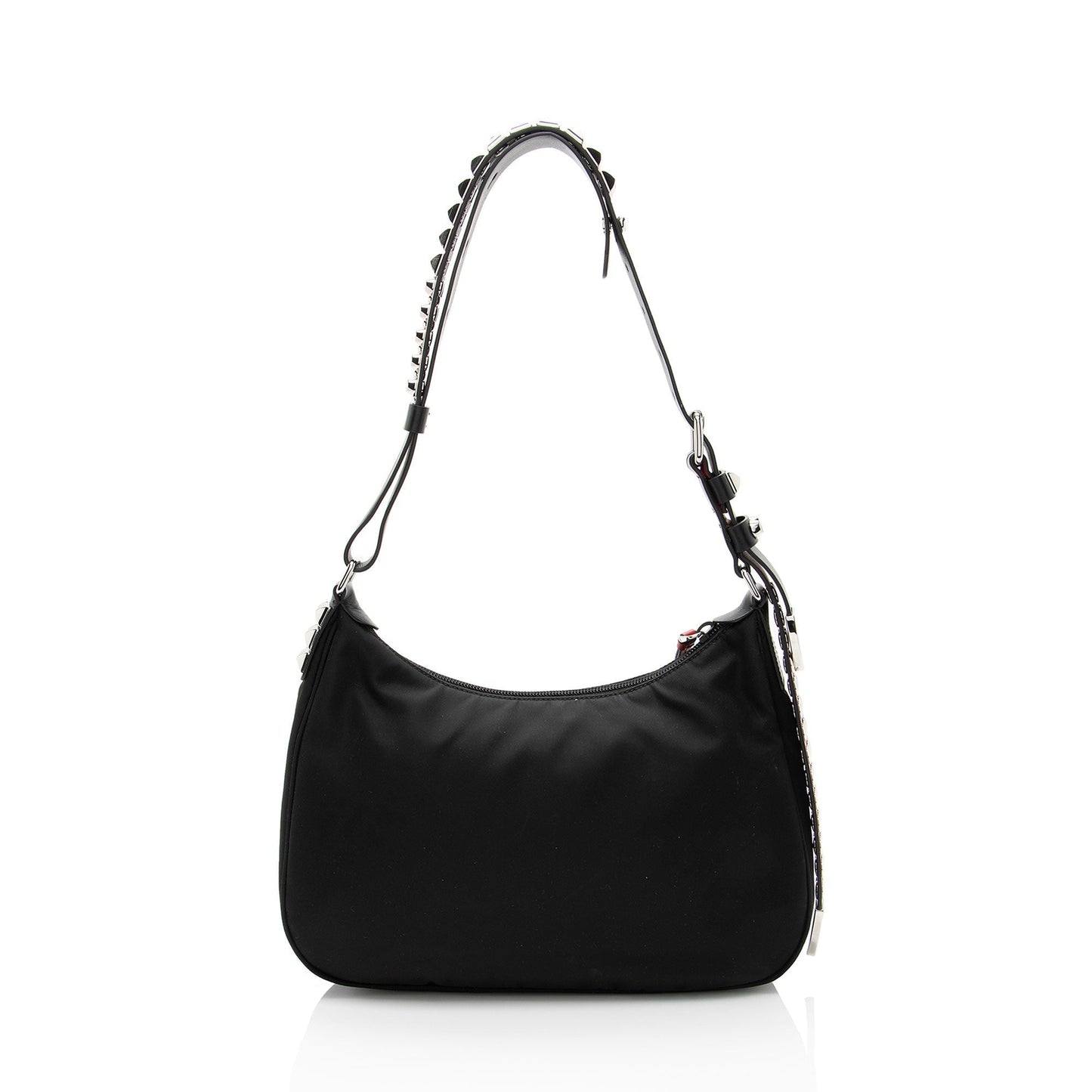 Prada Tessuto New Vela Studded Shoulder Bag