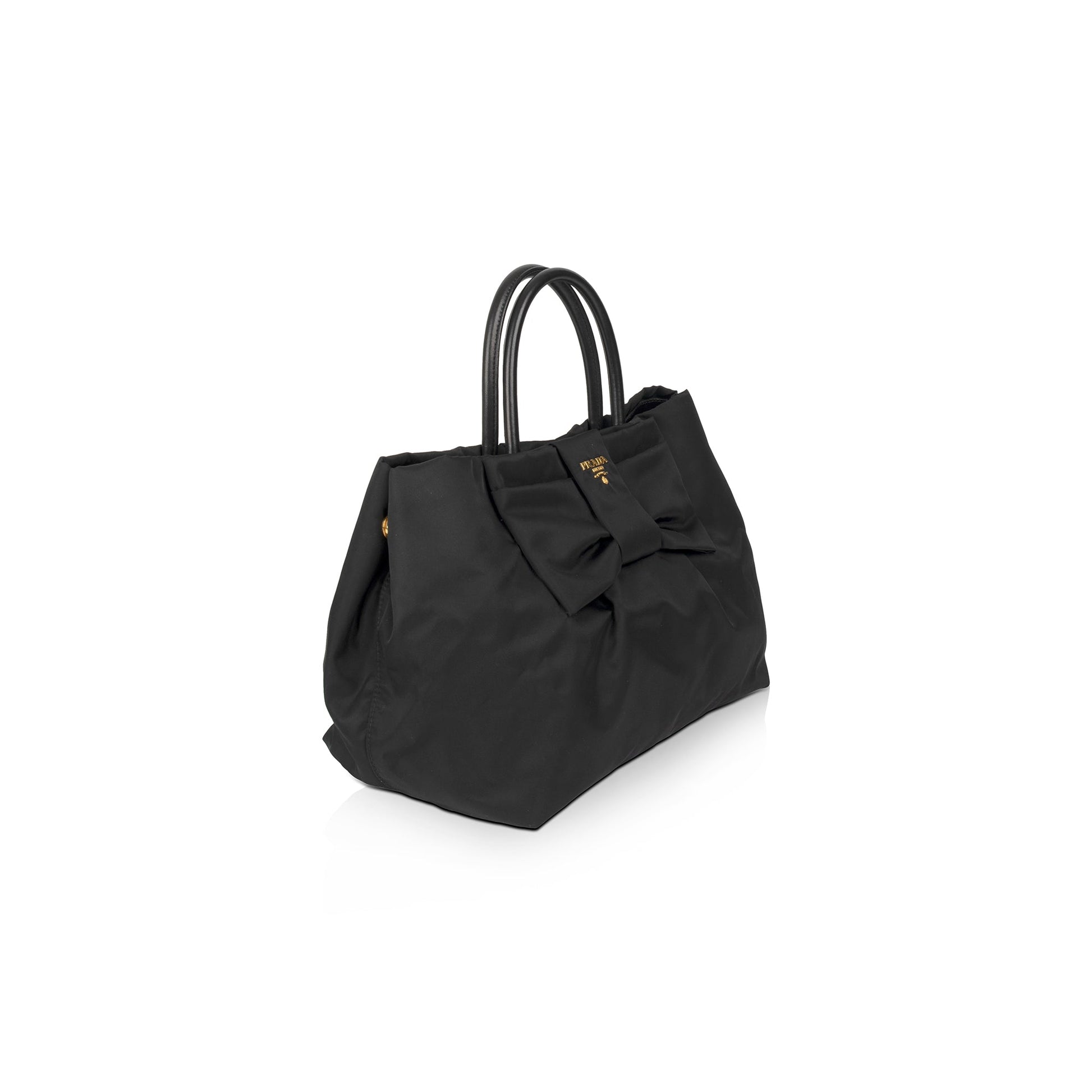 Prada Tessuto Bow Tote Handbag Nylon Tote Bag