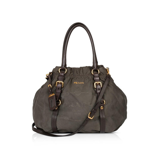 Prada Tessuto Tote Handbag Nylon Logo Tote Bag
