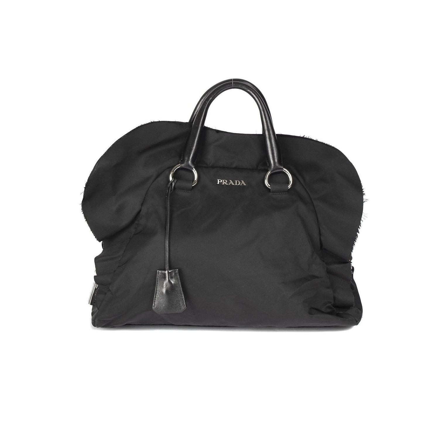 Prada Tessuto Ruffle Handle Bag Nylon Travel Bag