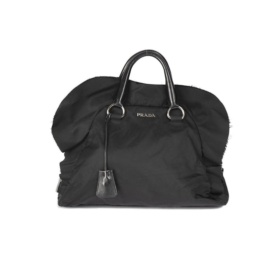 Prada Tessuto Ruffle Handle Bag Nylon Travel Bag