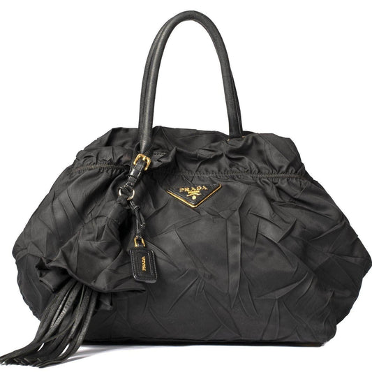 Prada Tessuto Tassel Handbag Nylon Travel Bag