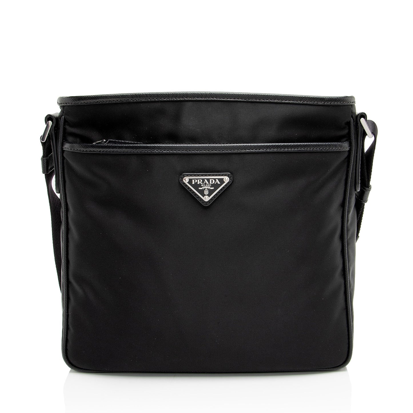 Prada Tessuto Flat Messenger Saffiano Shoes