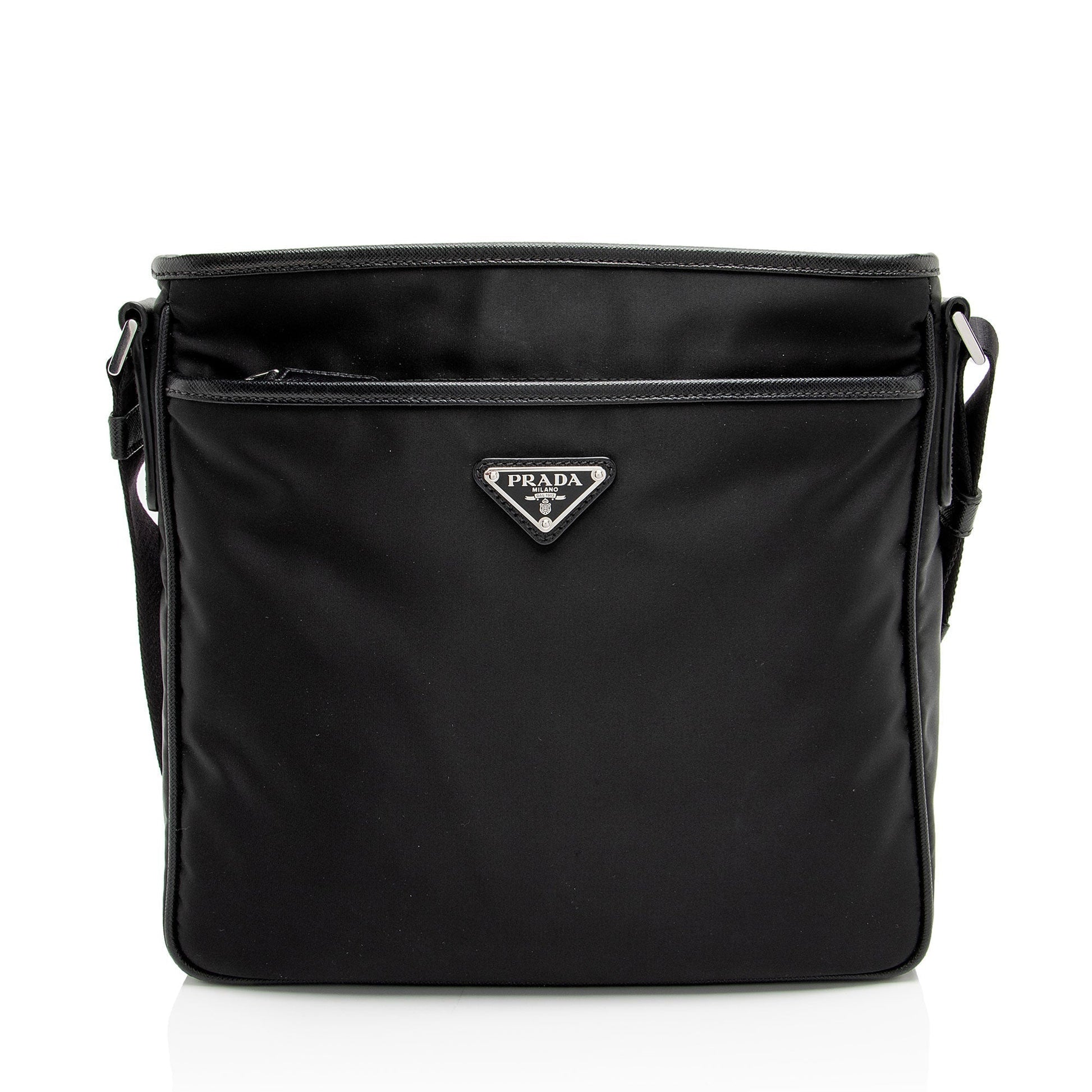 Prada Tessuto Flat Messenger Saffiano Shoes
