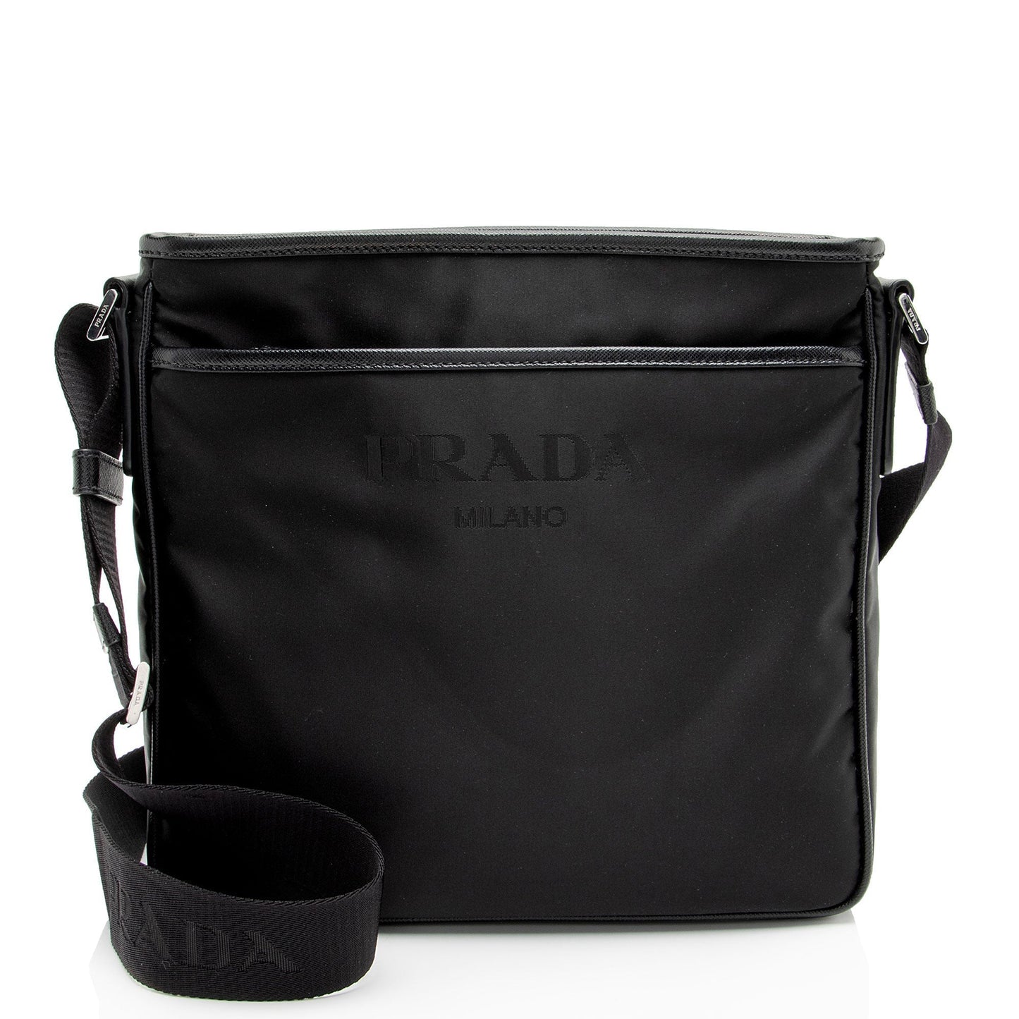 Prada Tessuto Flat Messenger Saffiano Shoes