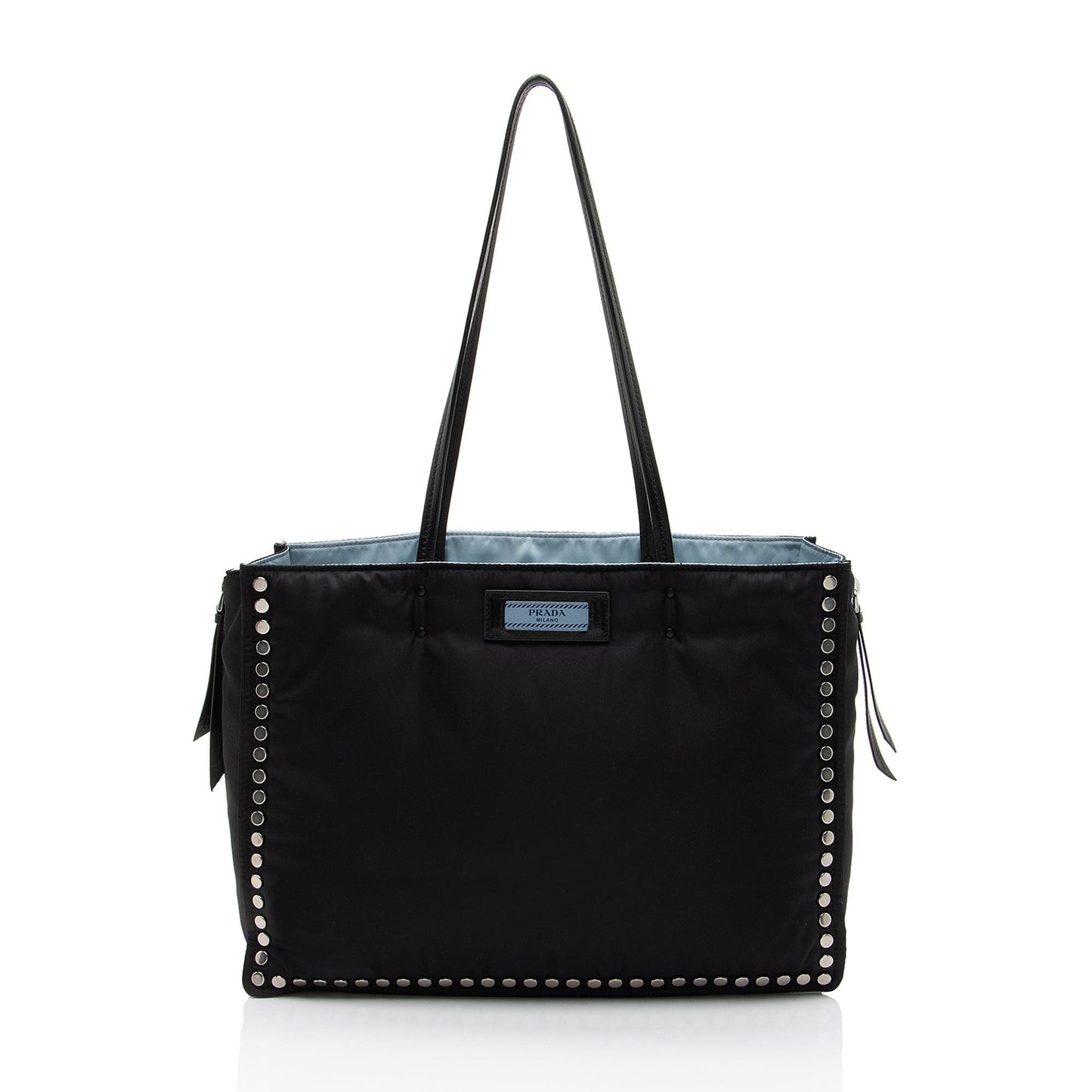 Prada Tessuto Studded Etiquette Tote Large Tote Bag