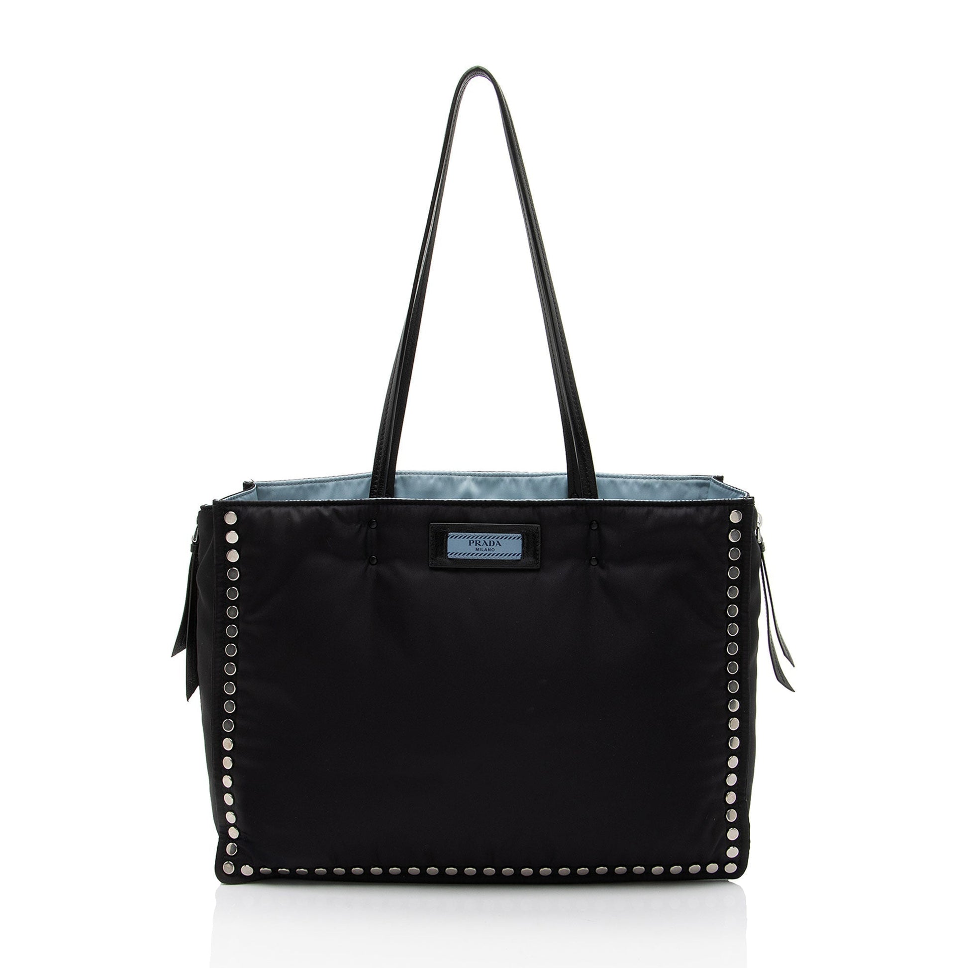 Prada Tessuto Studded Etiquette Tote Large Tote Bag