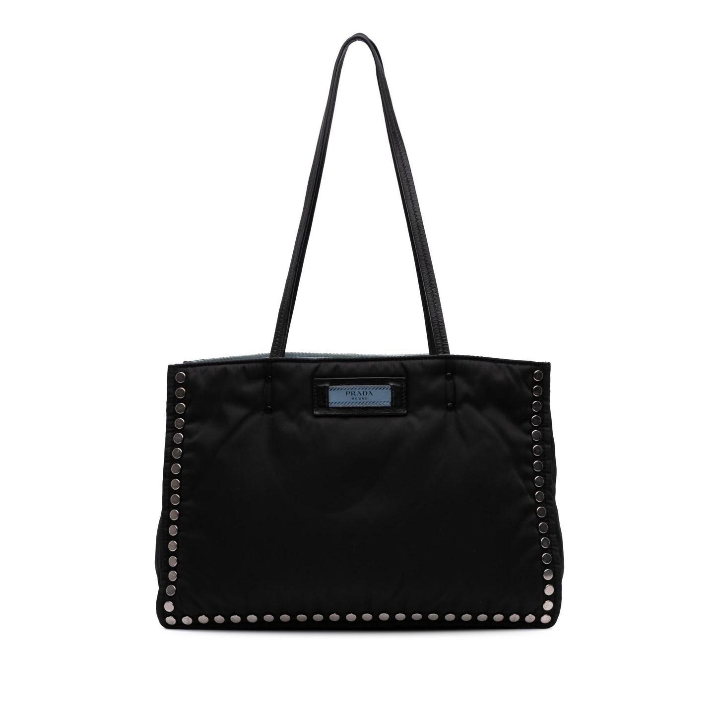 Prada Tessuto Studded Etiquette Tote Tote Bag