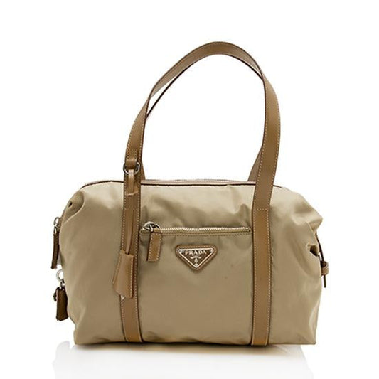 Prada Tessuto Lock Tote Vitello Small Zip Tote Bag