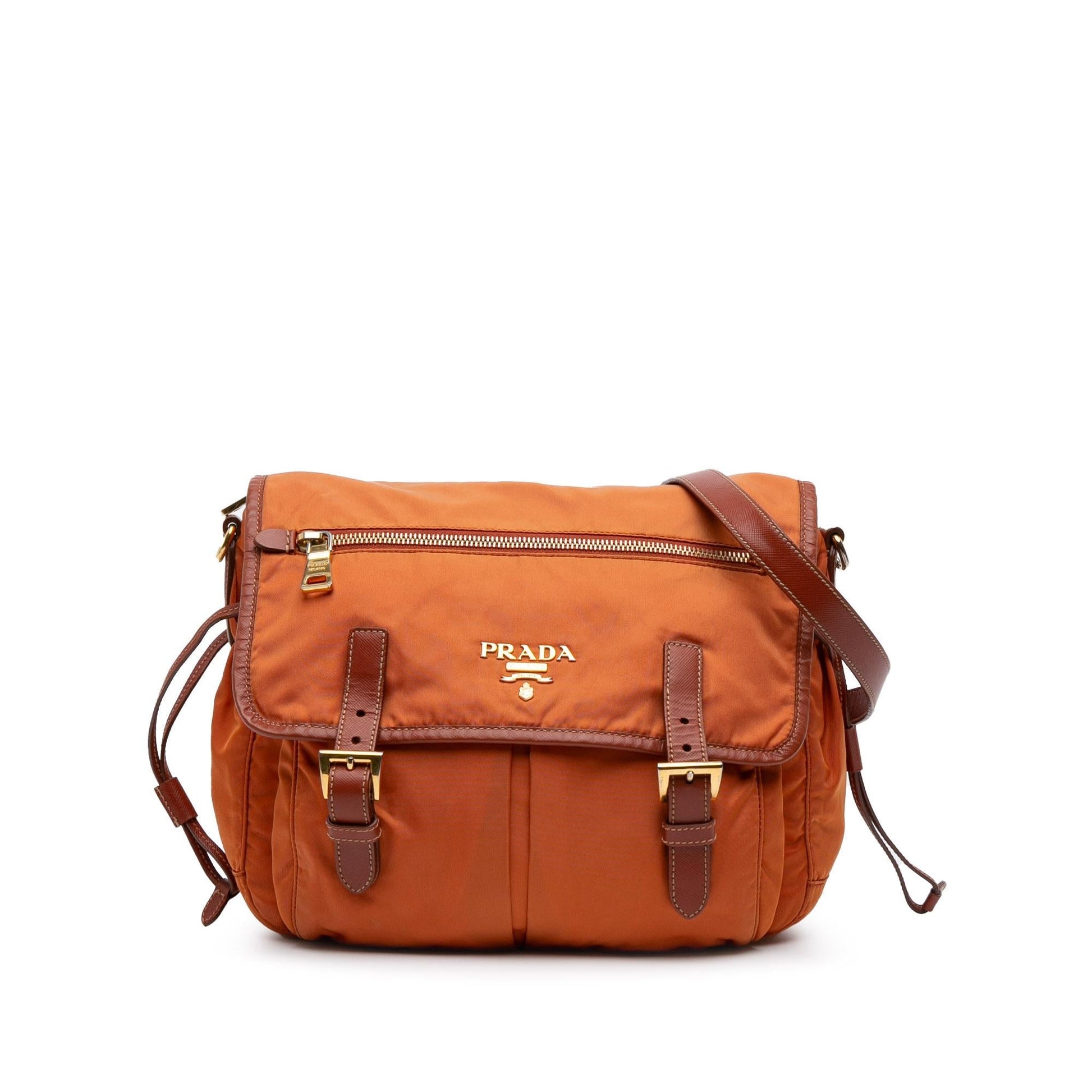 Prada Tessuto Double Buckle Messenger Bag Zip Crossbody Bag Messenger Bag 1