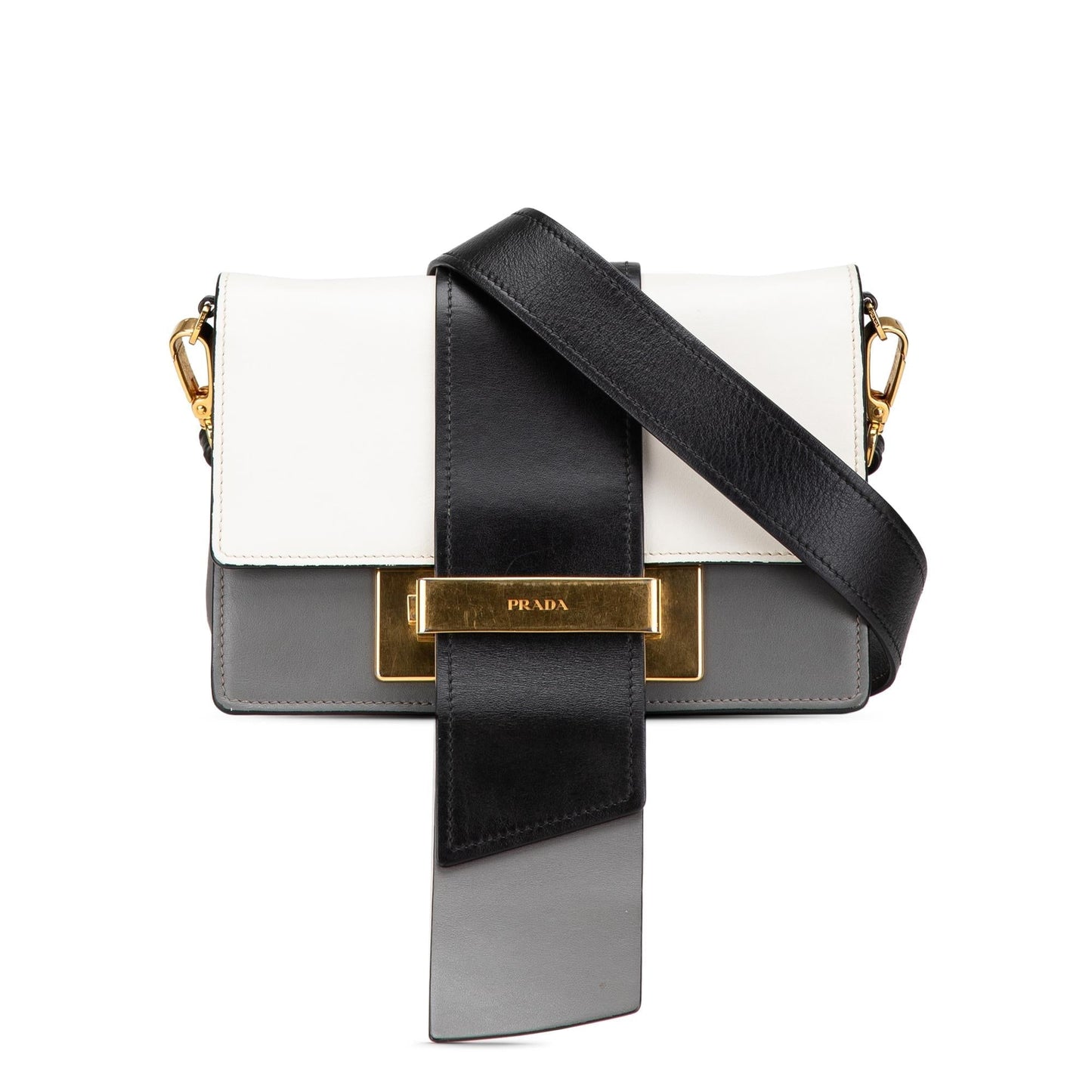 Prada Tricolor City Calf Ribbon Bag Crossbody Bag
