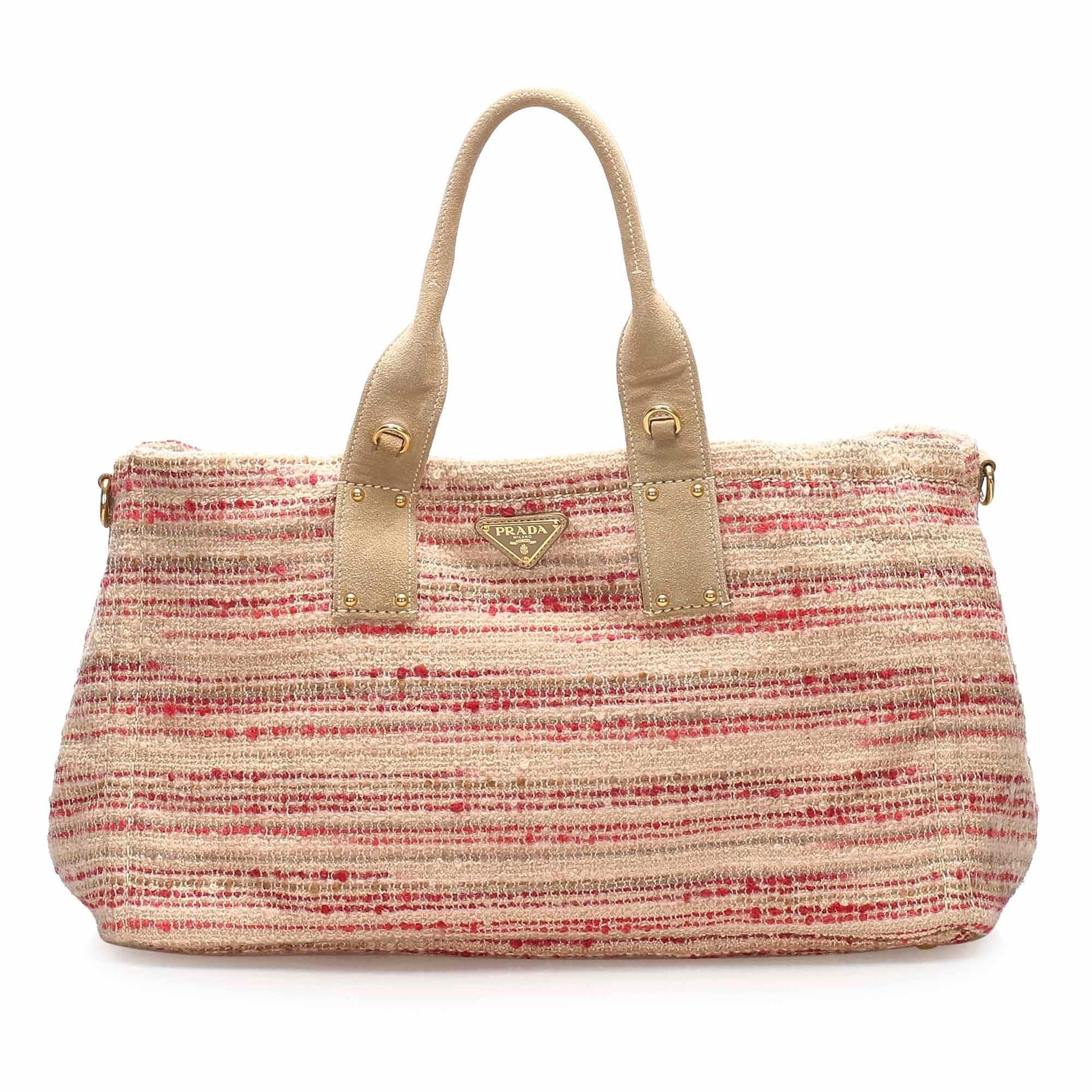 Prada Tweed Tote Bag