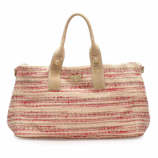 Prada Tweed Tote Bag