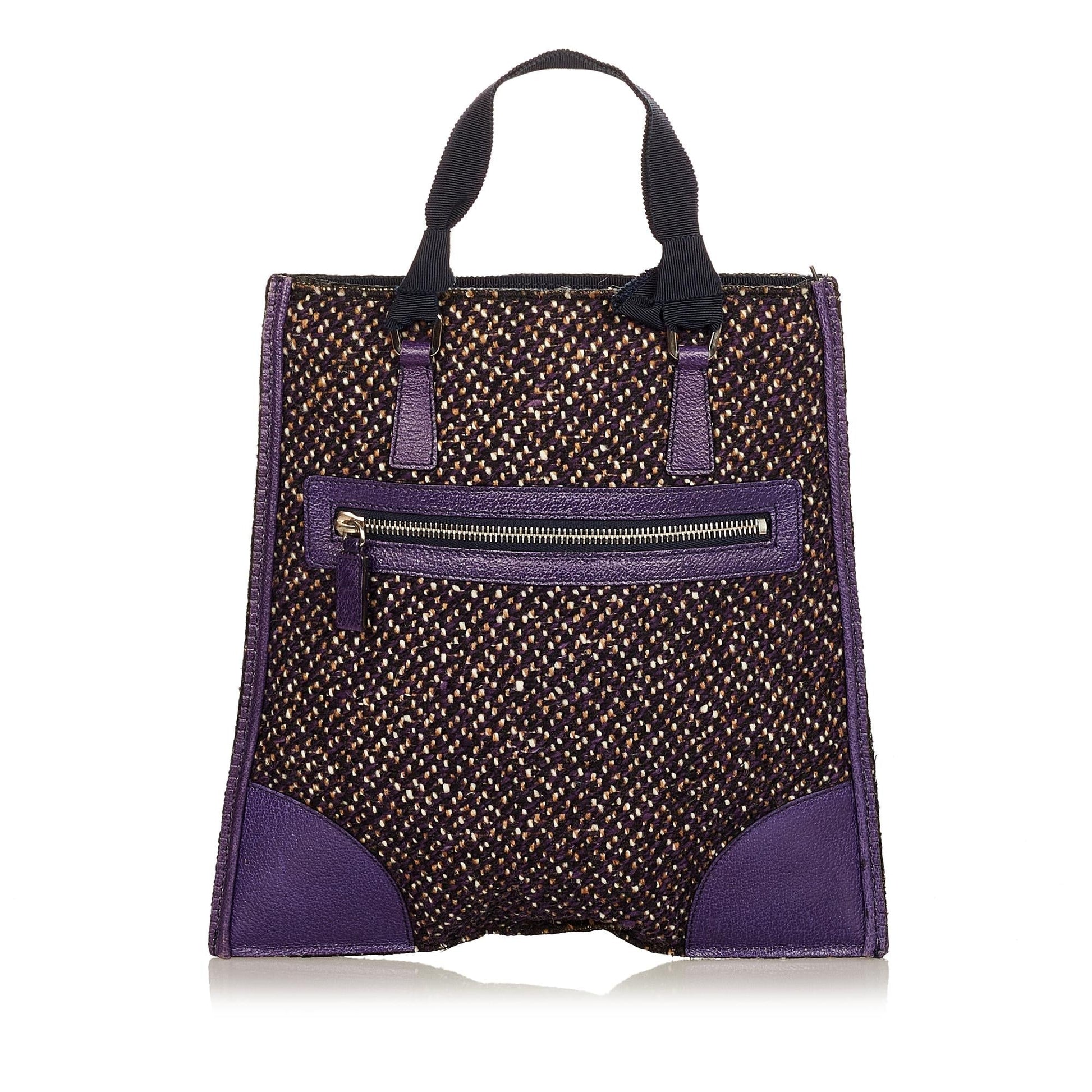 Prada Tweed Tote Bag Shg