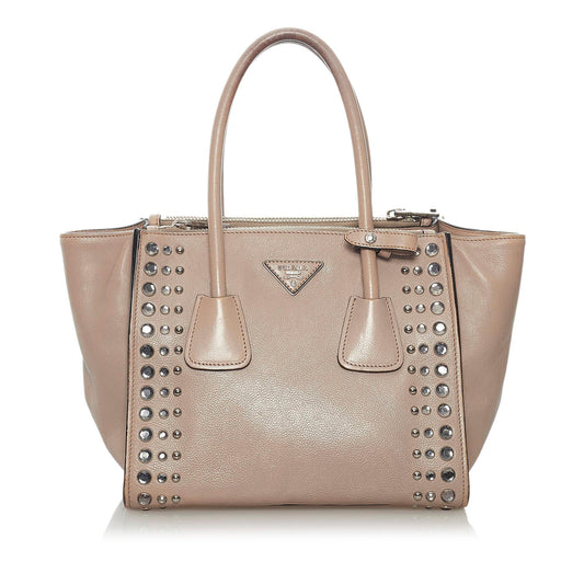 Prada Twin Pocket Handbag Shg Leather Satchel Bag