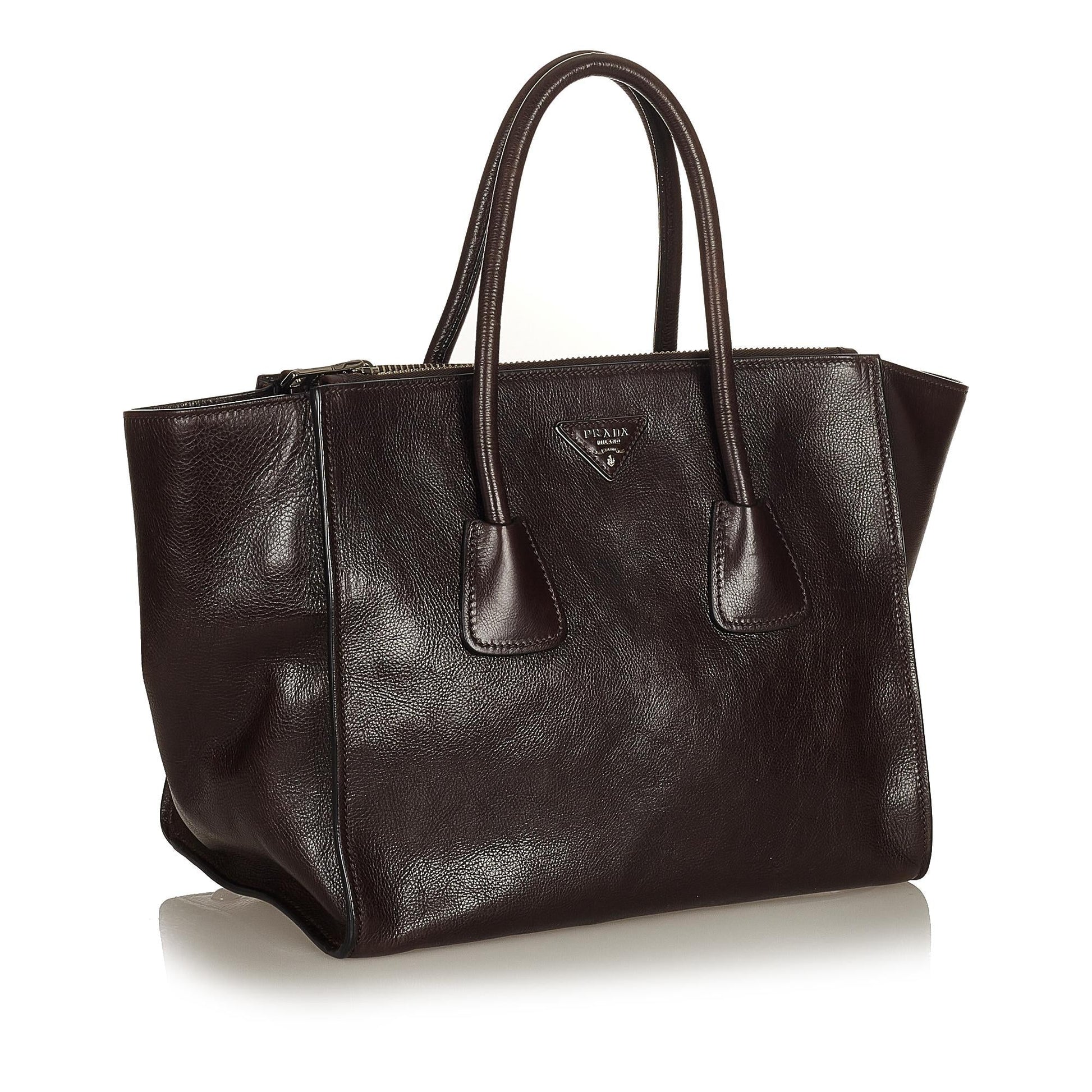 Prada Twin Pocket Satchel Shg Leather Satchel Bag