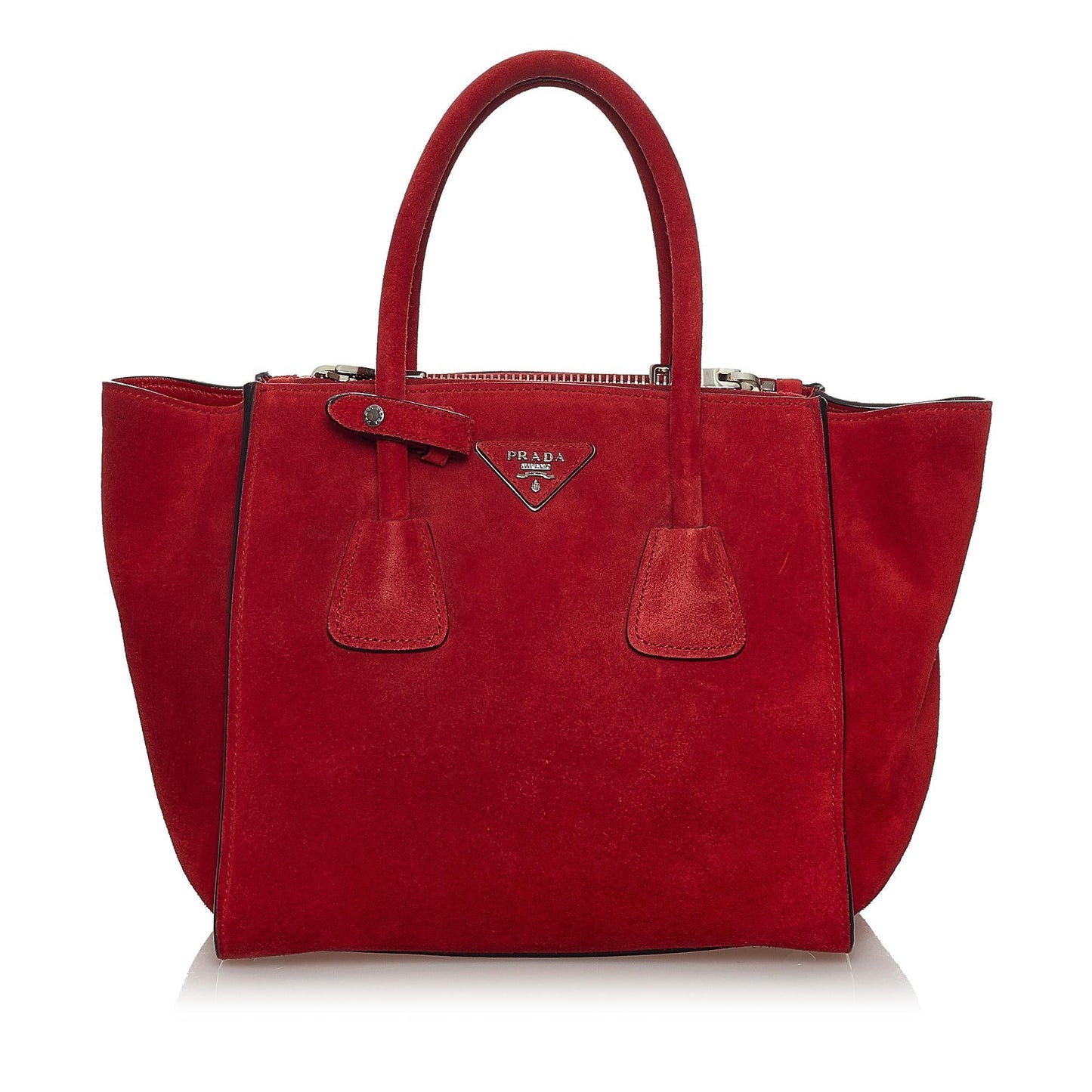 Prada Twin Pocket Tote Bag Shg Suede