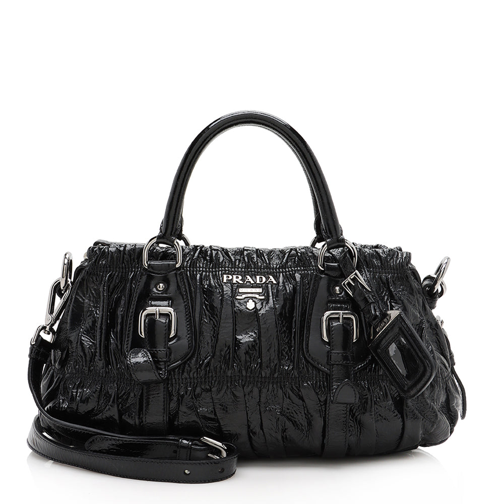 Prada Vernice Gaufre Satchel Final Sale Shf Satchel Bag