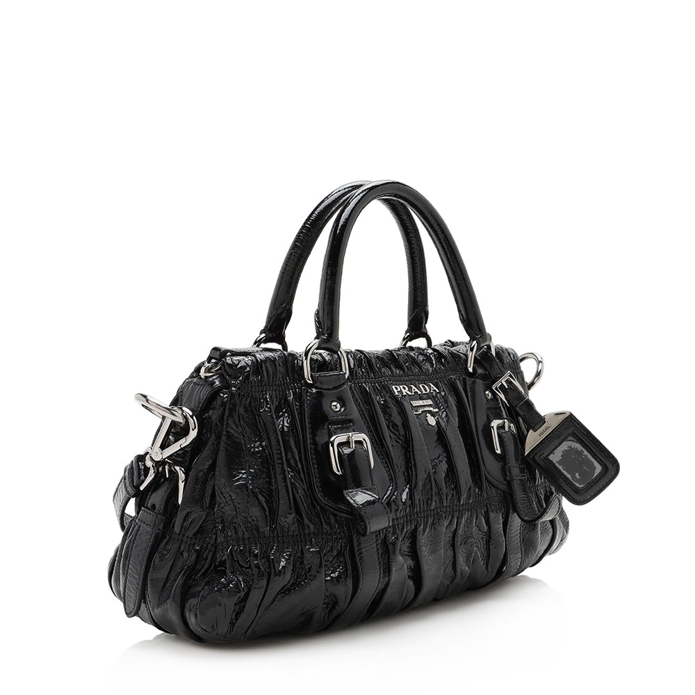 Prada Vernice Gaufre Satchel Final Sale Shf Satchel Bag
