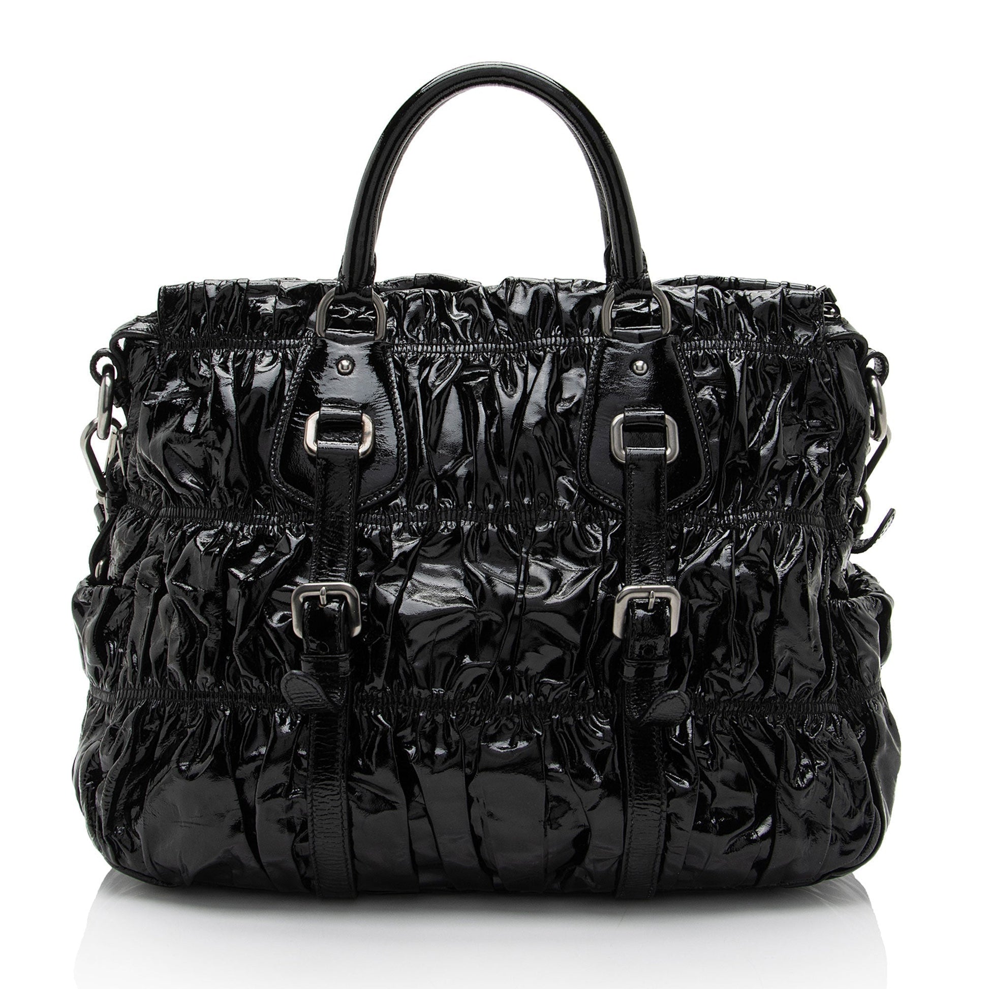 Prada Vernice Gaufre Satchel Large Satchel Bag