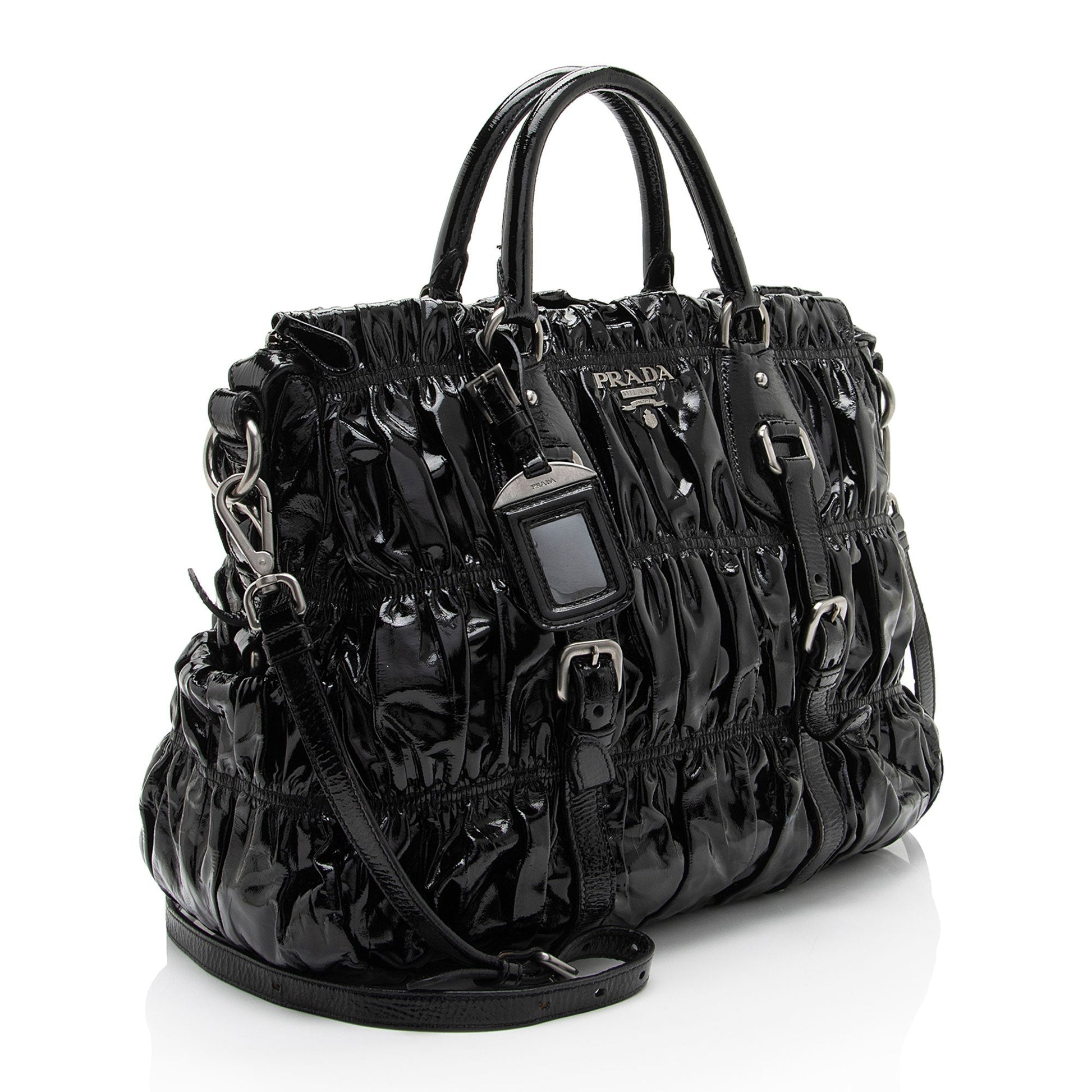 Prada Vernice Gaufre Satchel Large Satchel Bag
