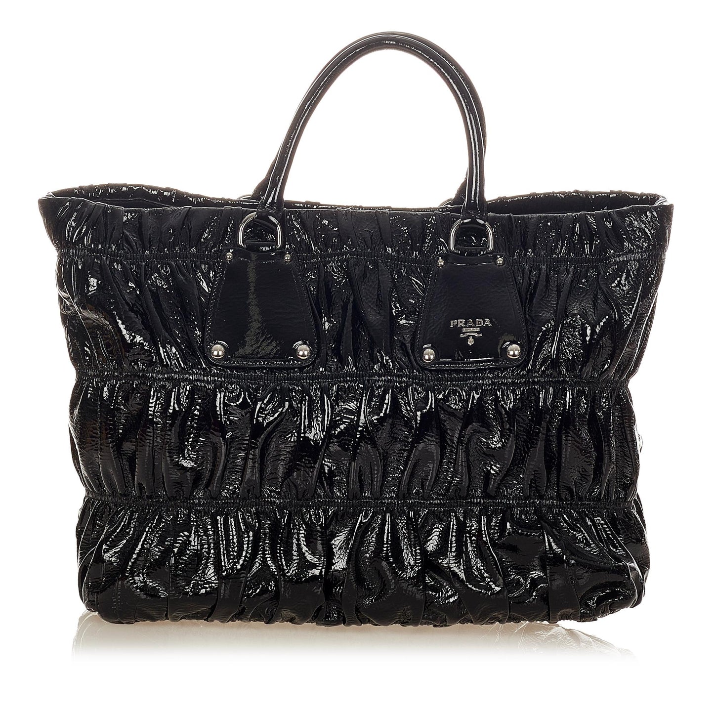 Prada Vernice Gaufre Tote Bag Shg