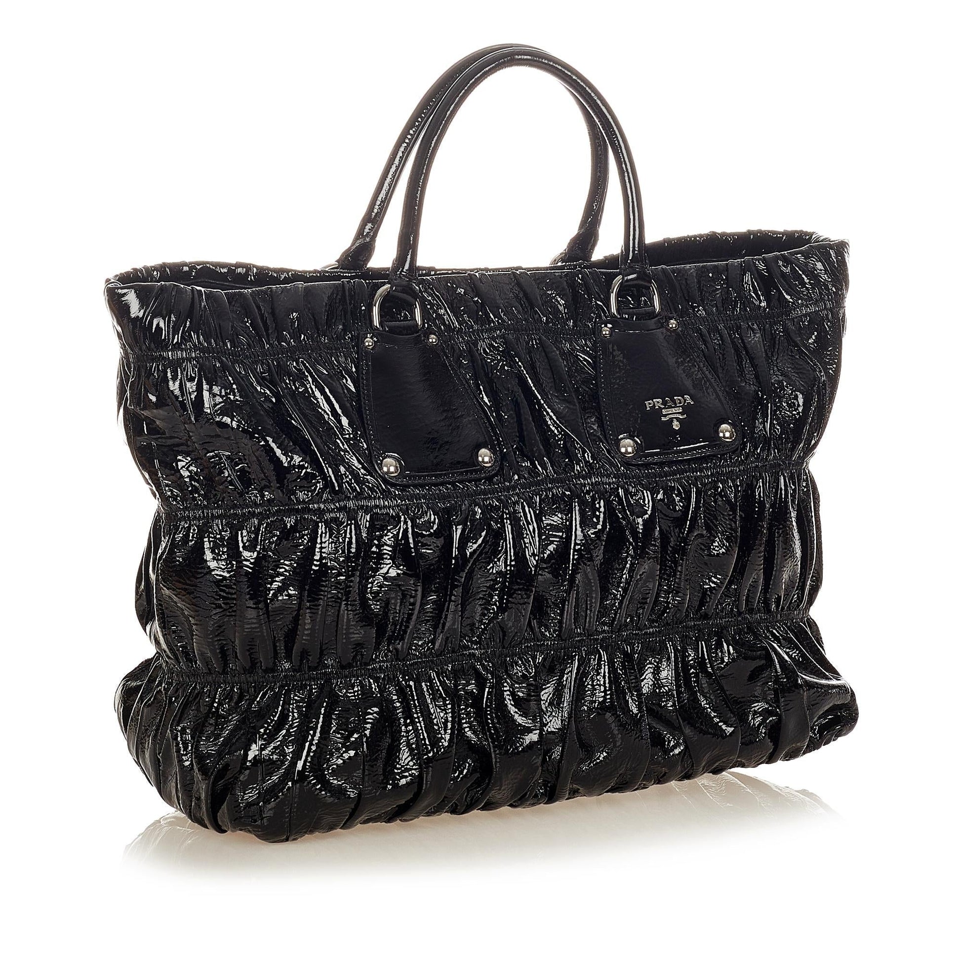 Prada Vernice Gaufre Tote Bag Shg