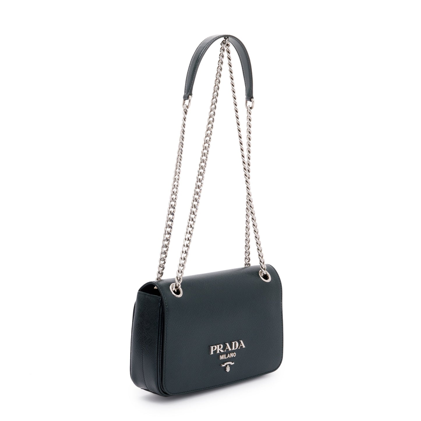 Prada Vernice Saffiano Crossbody Bag Leather Chain