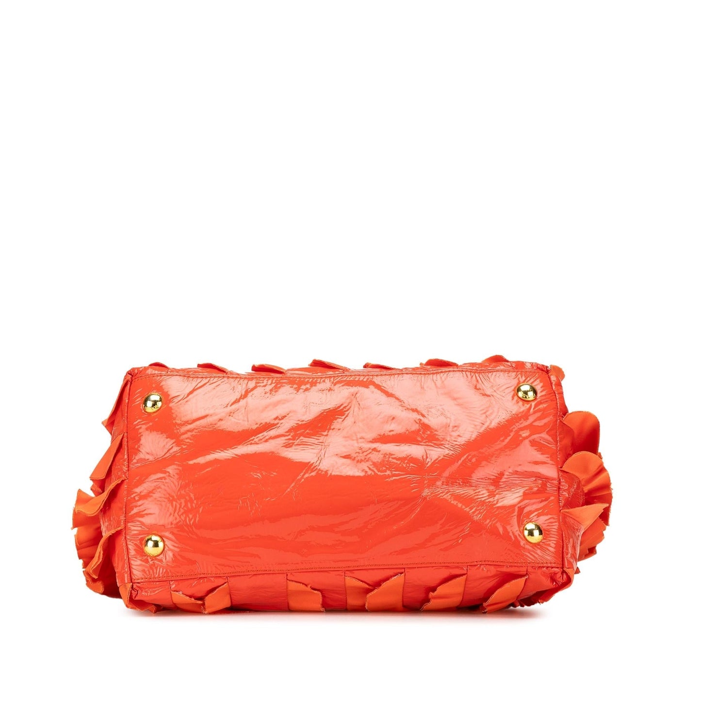 Prada Vernice And Tessuto Ruffle Tote Tote Bag