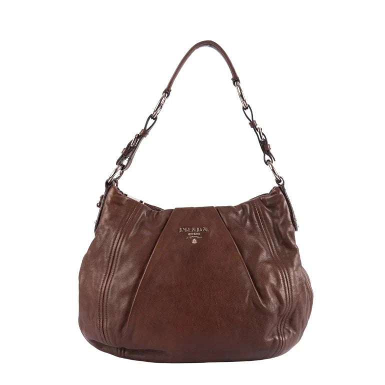 Prada Daino Bruciato Hobo Bag Vitello Shoulder Bag