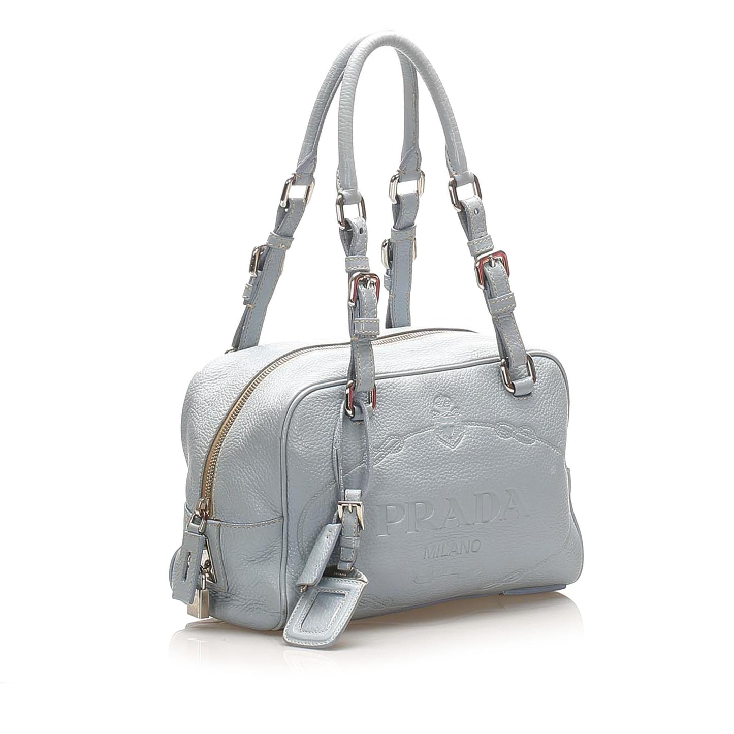 Prada Daino Canapa Shoulder Bag Shg Vitello Logo