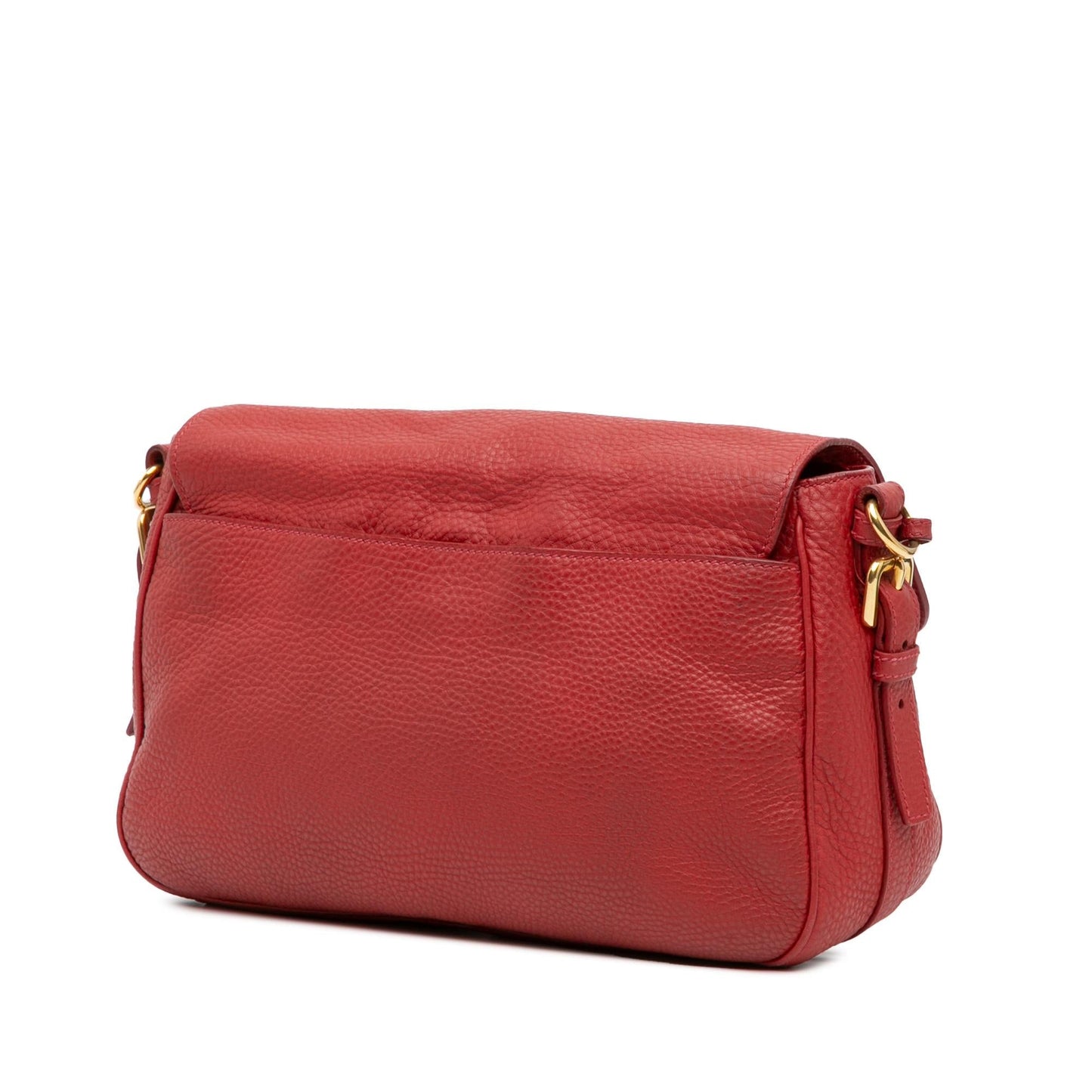 Prada Daino Double Buckle Messenger Bag Vitello Crossbody Bag