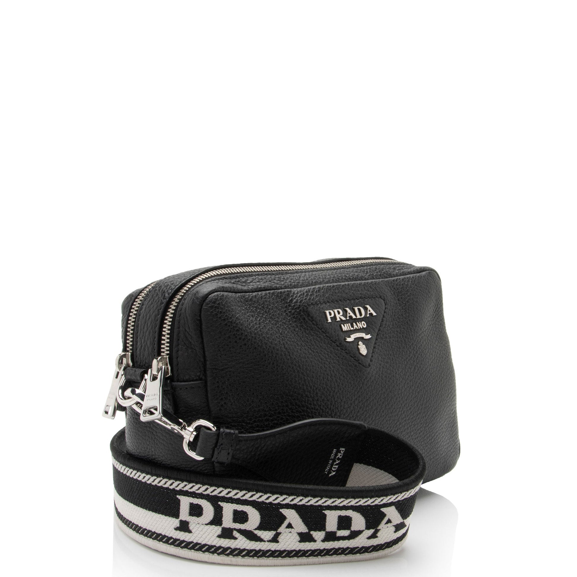 Prada Daino Double Camera Bag Shf Hrhhcy Vitello Zip Shoulder Bag