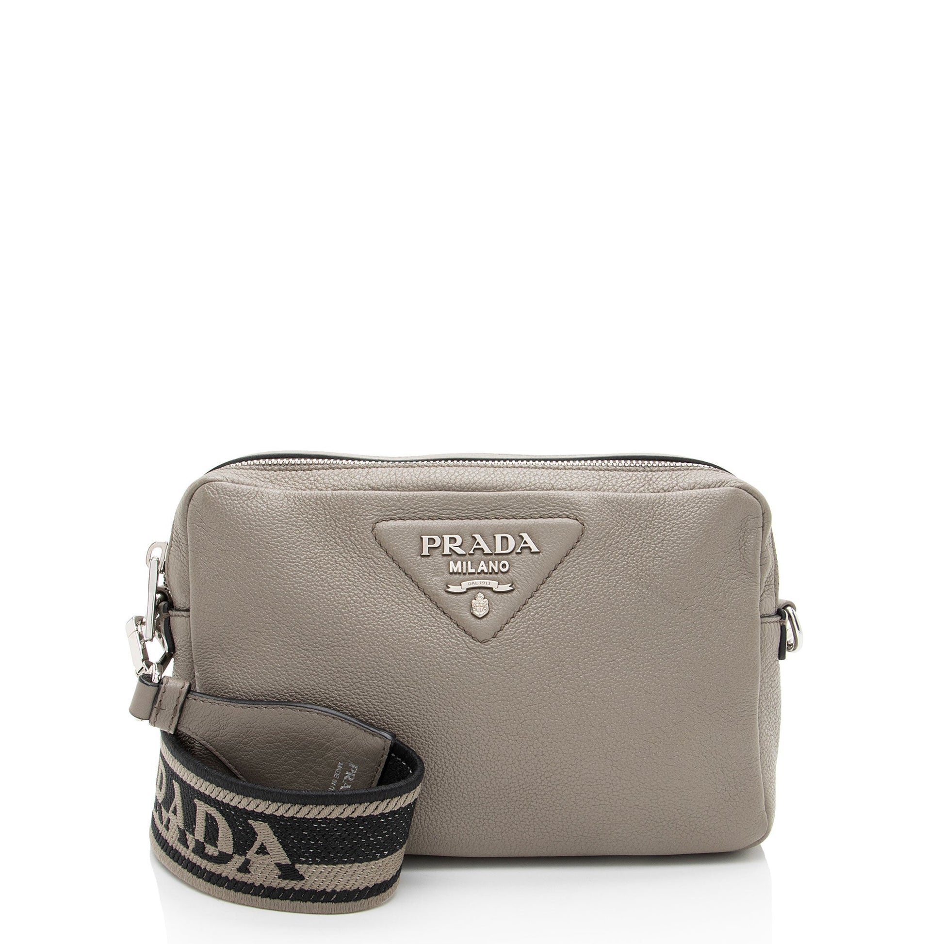 Prada Daino Double Camera Bag Vitello Zip Crossbody Bag