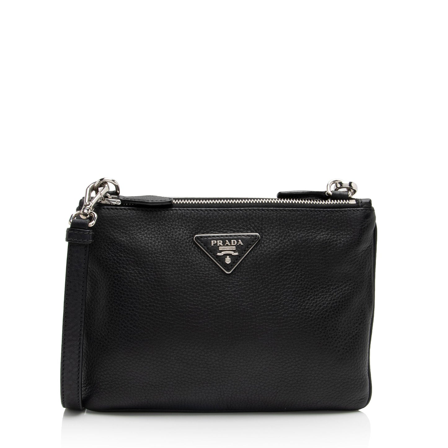 Prada Daino Double Crossbody Shf Swcnuz Vitello Zip Crossbody Bag