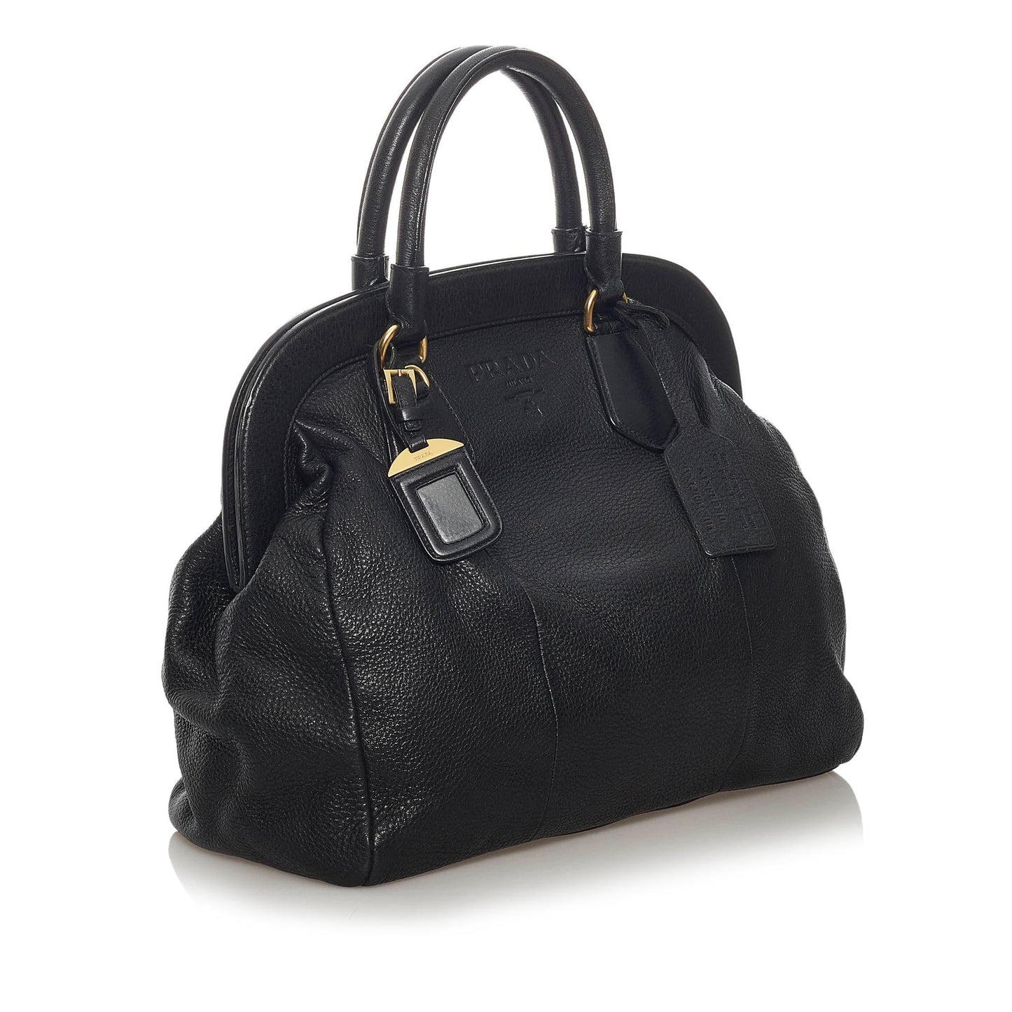 Prada Daino Frame Tote Bag Shg Vitello