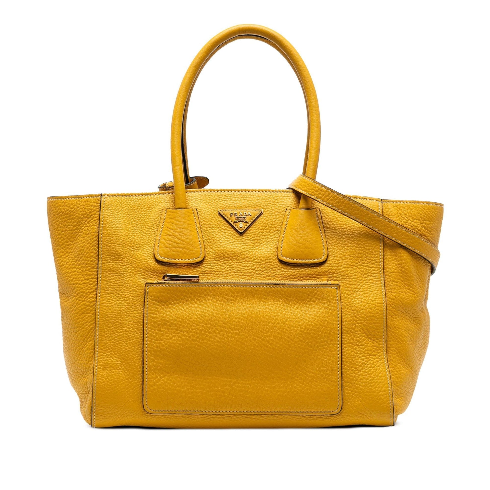 Prada Daino Front Pocket Open Convertible Tote Vitello Tote Bag